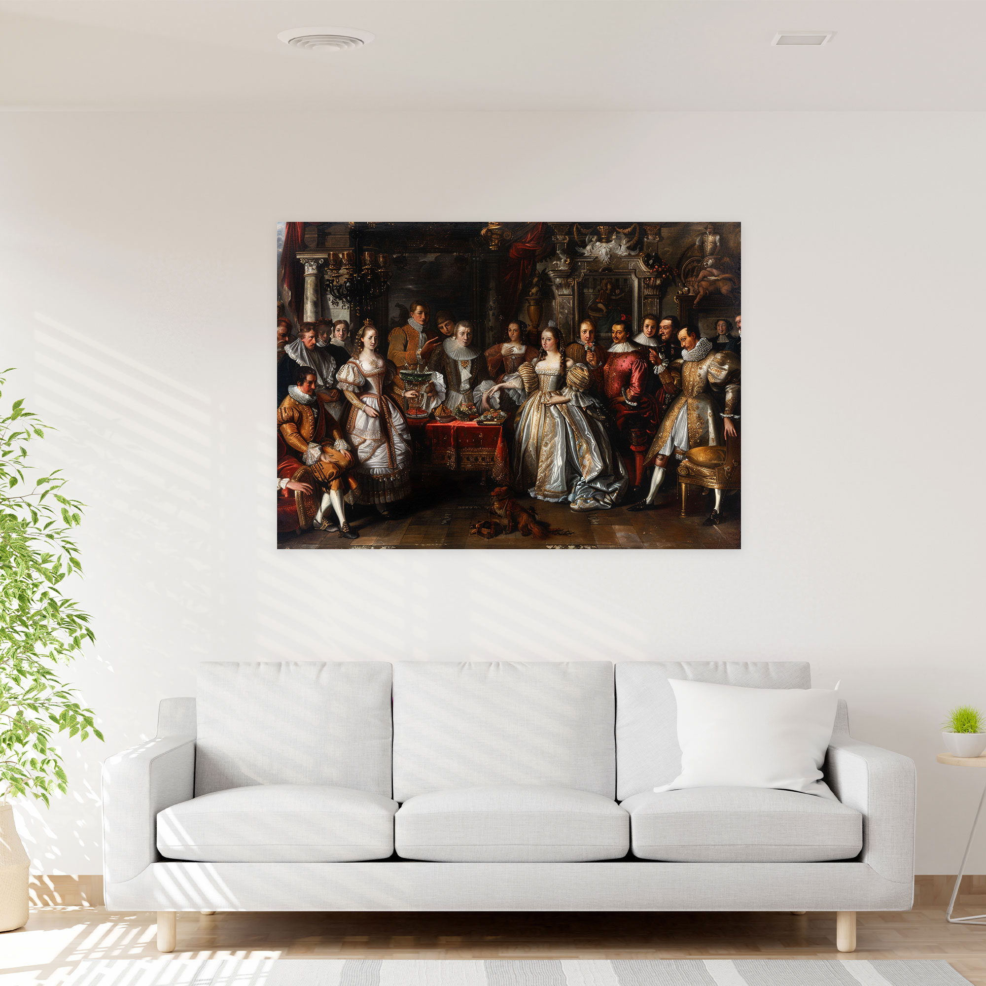 Royal Court Baroque Style Wall Art - Baroque, Canvas Print, Baroque Style Painting, Canvas