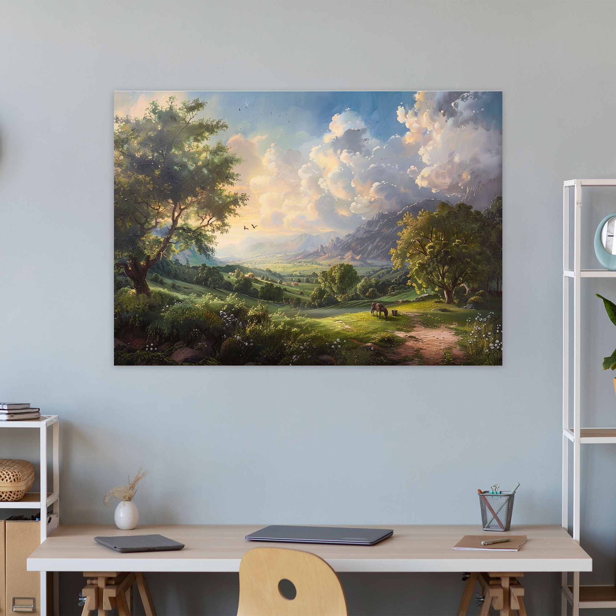 Baroque Style Painting Canvas Print - Baroque, Baroque Style Painting, Romantic Atmosphere, Pastoral Landscape