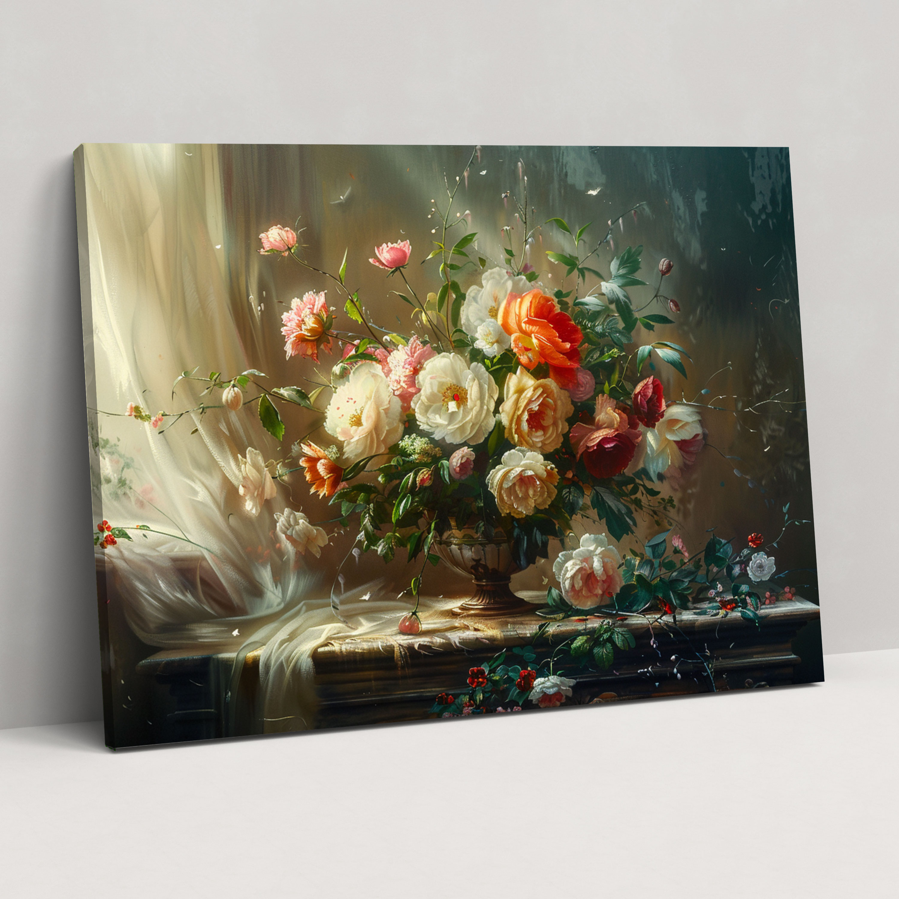 Floral Grandeur Wall Art - Baroque, Wall Decoration, Canvas Wall Art, Wall Art