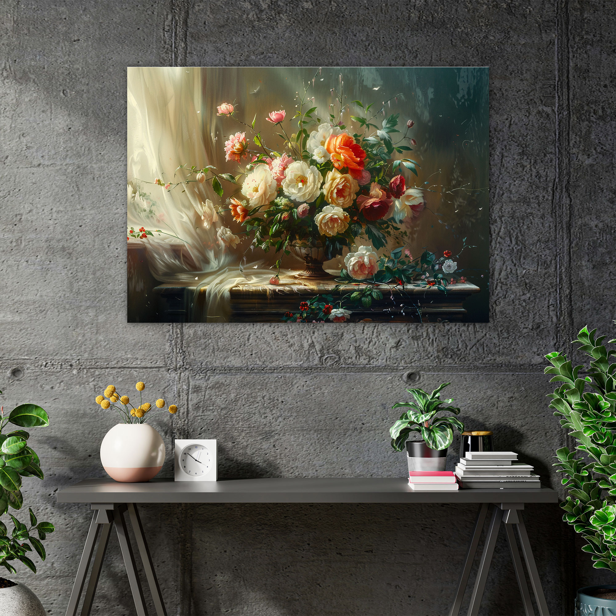 Floral Grandeur Wall Art - Baroque, Wall Decoration, Canvas Wall Art, Wall Art
