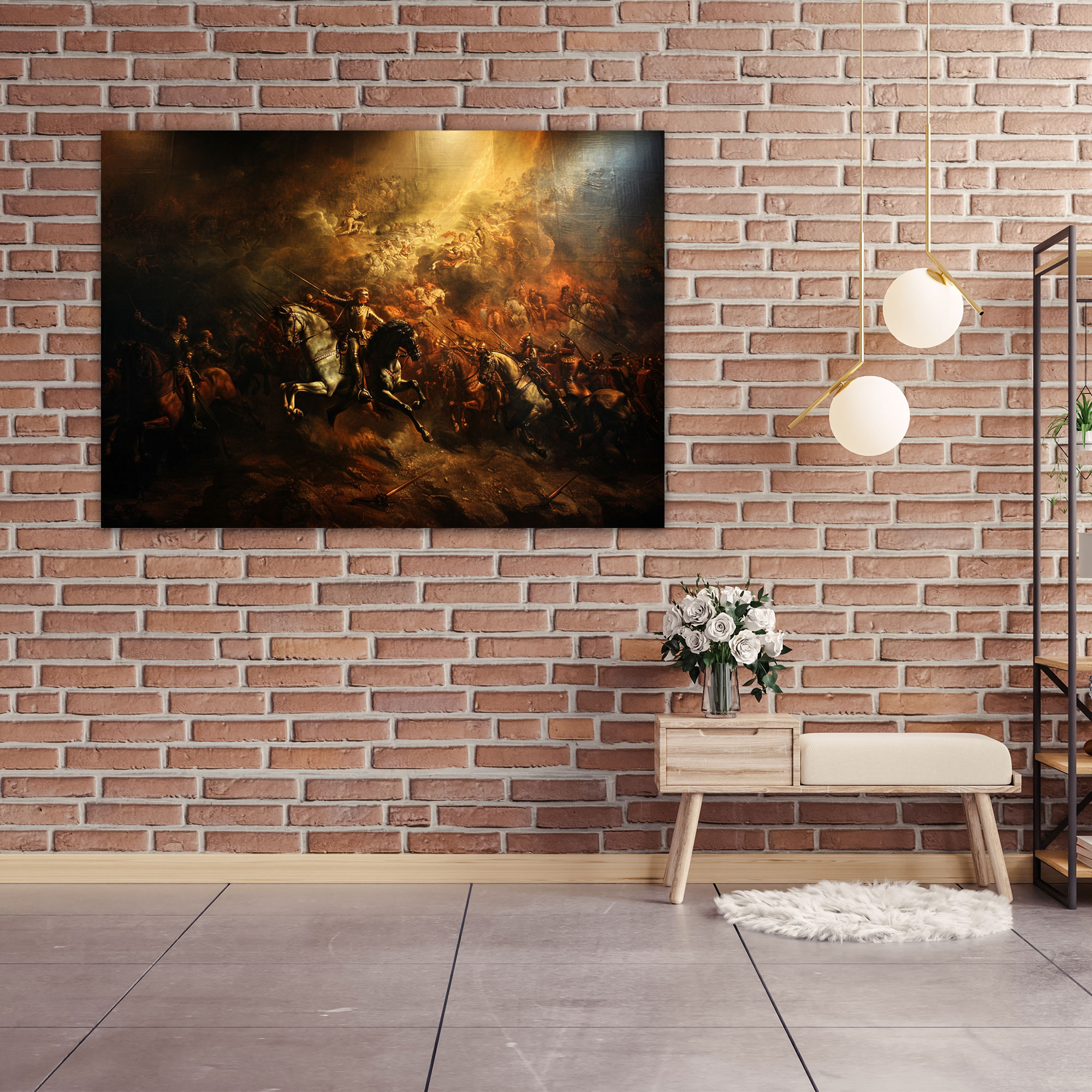 Battle Scene Baroque Style Painting Canvas Print - Baroque, Canvas, Wall Decoration, Wall Art