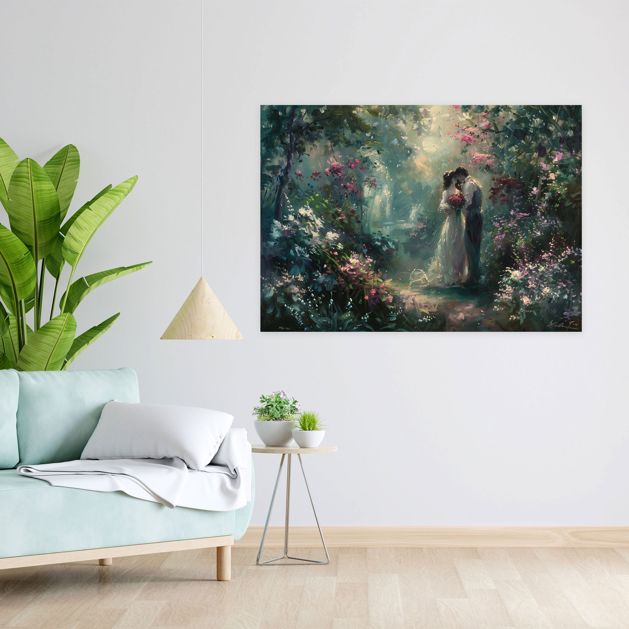 Romantic Garden Baroque Style Painting Wall Art - Baroque, Wall Decoration, Home Decoration, Pastel Colors