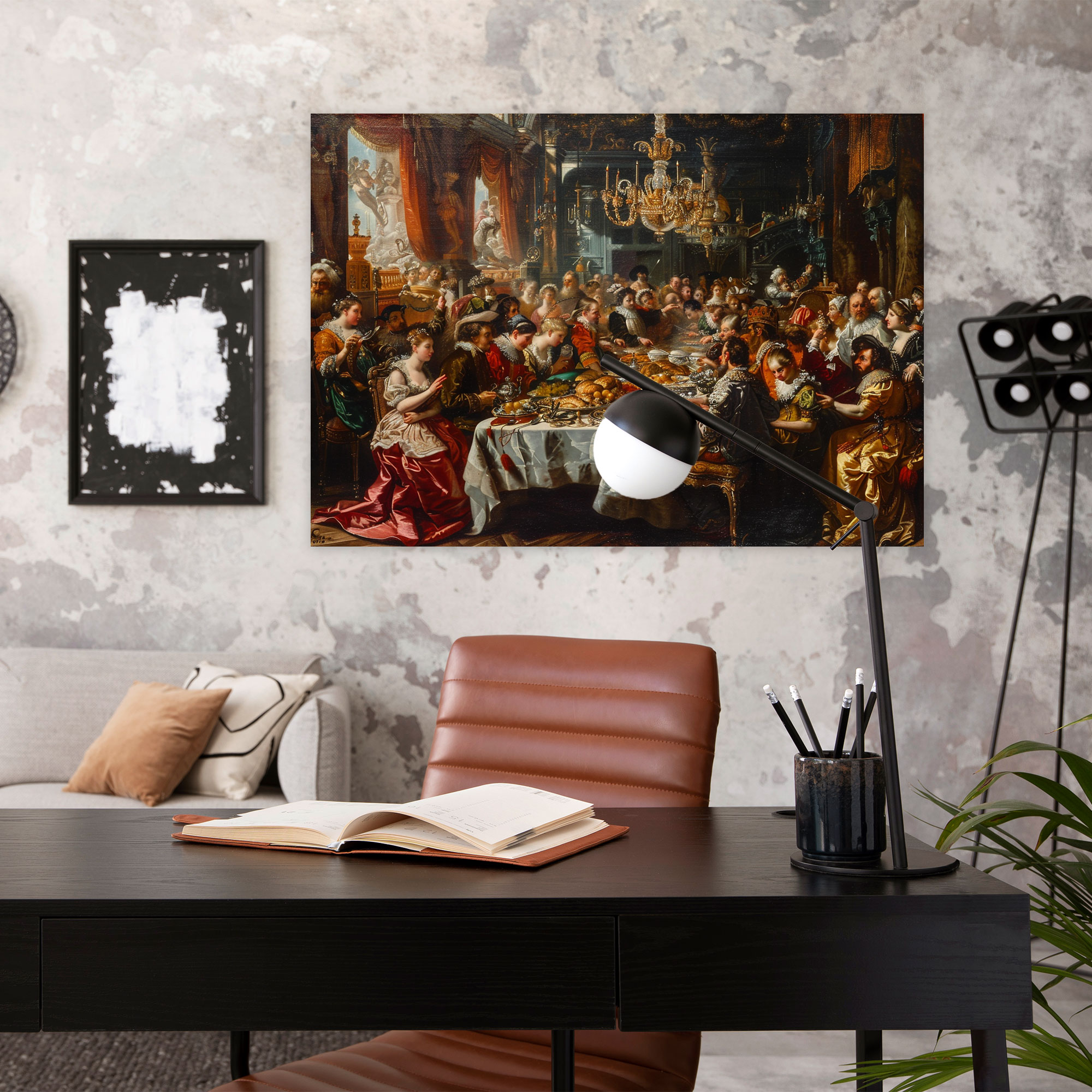 Banquet Scene Baroque Style Painting Canvas Print - Baroque, Baroque Style Painting, Wall Art, Noble Guests