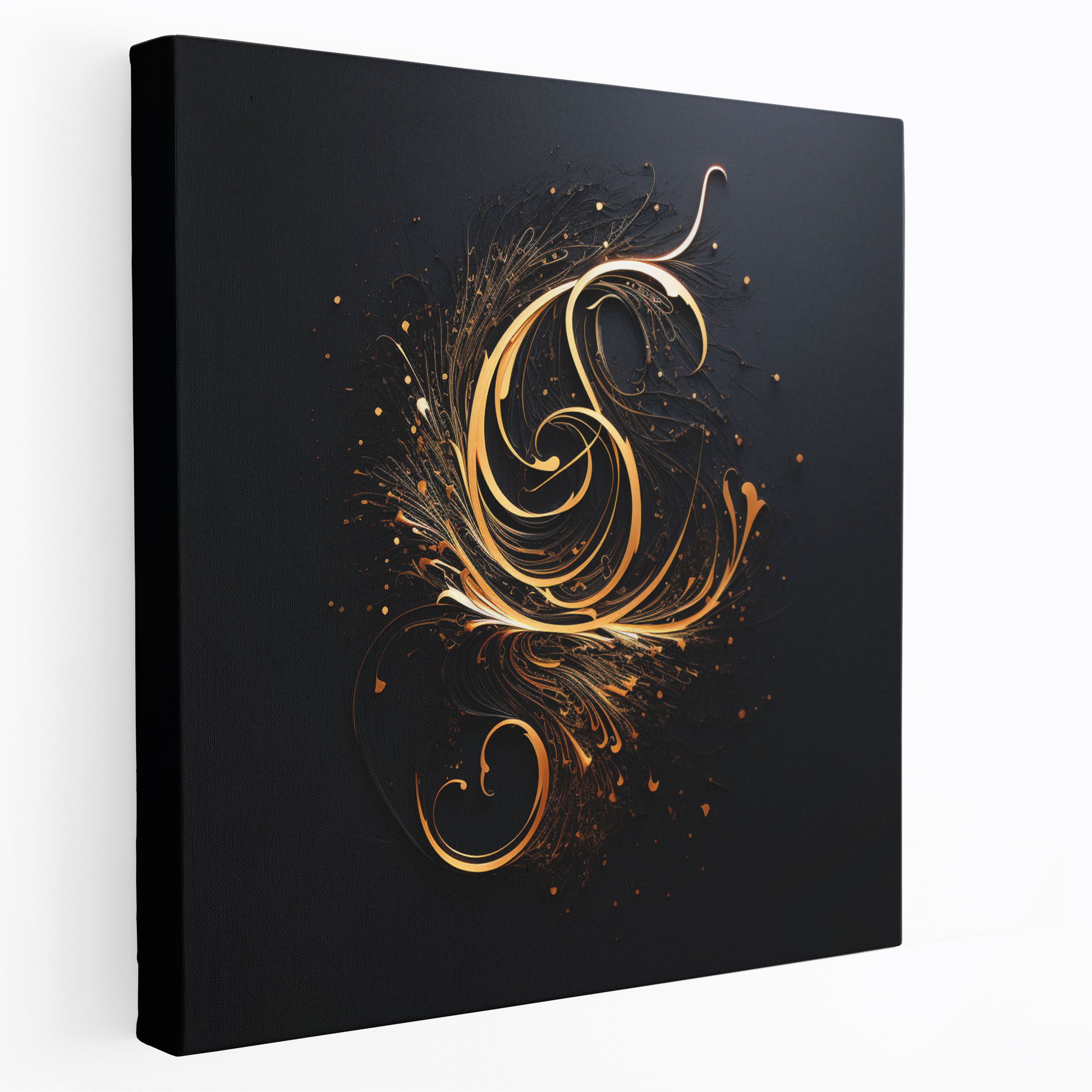 Born Canvas Print - Born, Gold Ink, Canvas Wall Art, Black Background