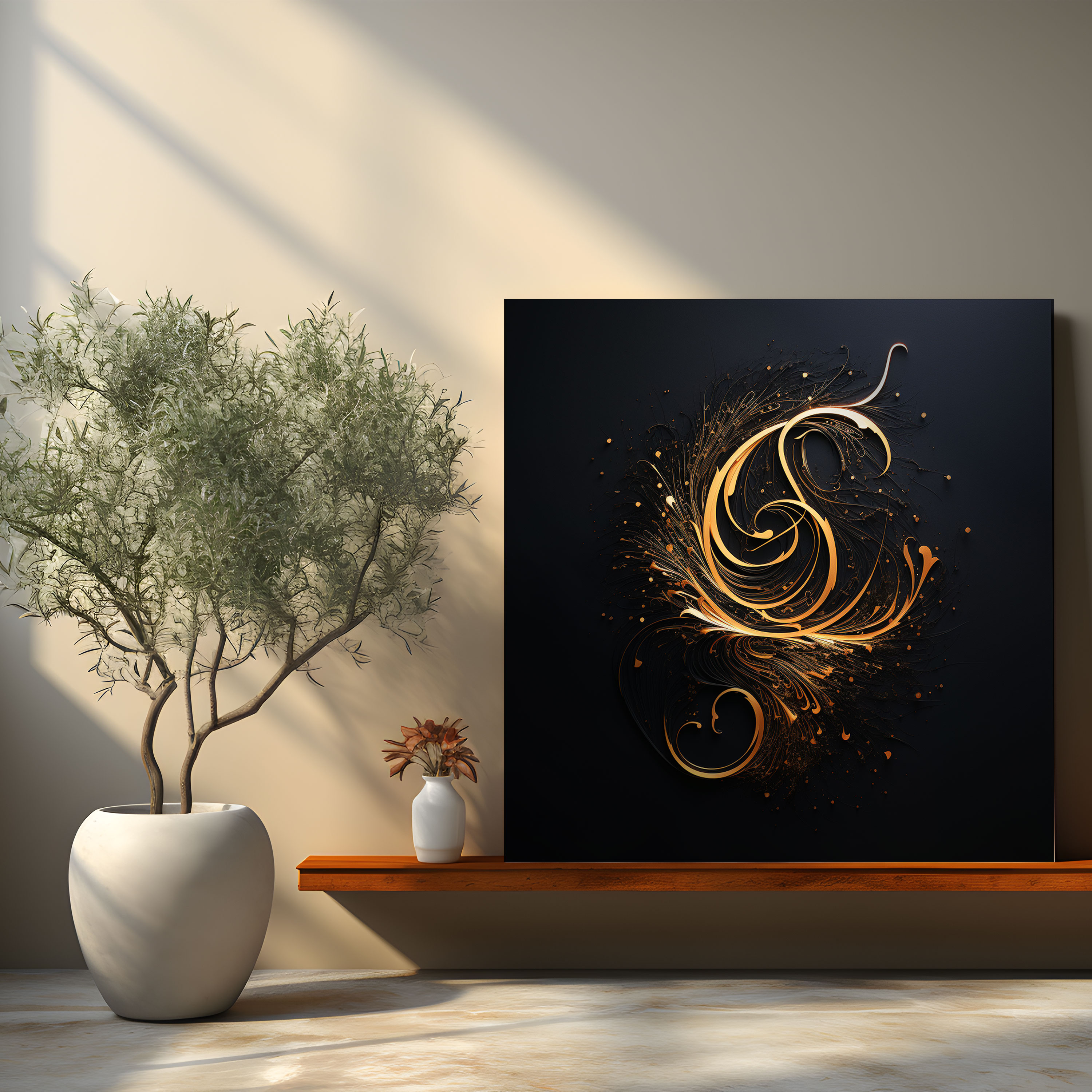 Born Canvas Print - Born, Gold Ink, Canvas Wall Art, Black Background