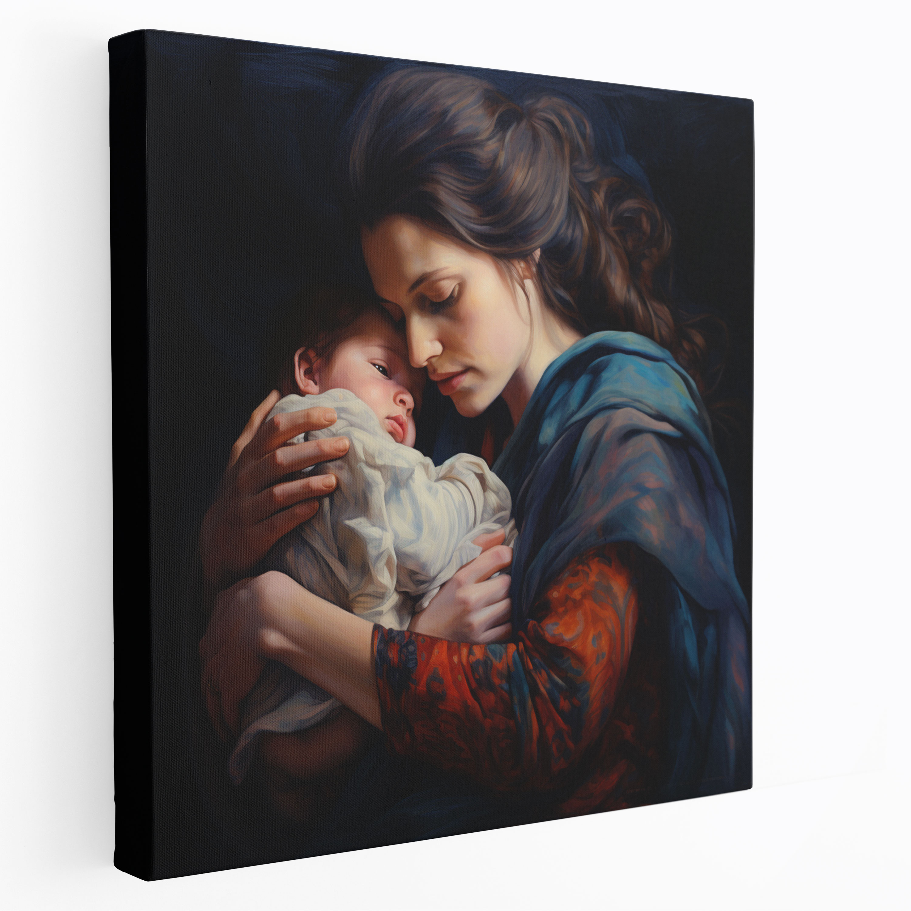 Born Wall Art - Mother Cradling Newborn Baby - Born, Canvas Wall Art, Wall Decoration, Oil Painting