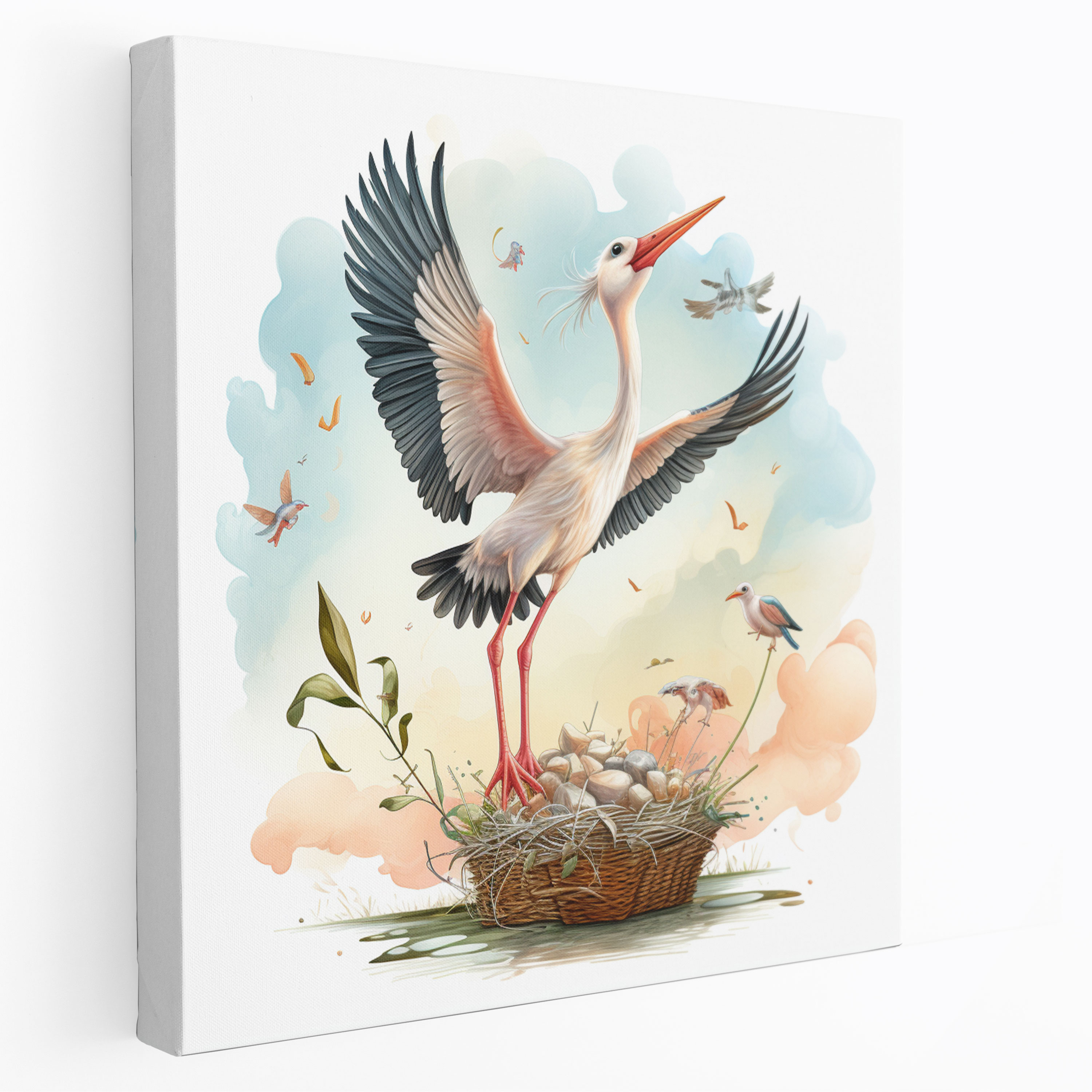 Born Wall Decoration - Stork Delivering Joy - Born, Magic, Home Decoration, Miracle Of Life