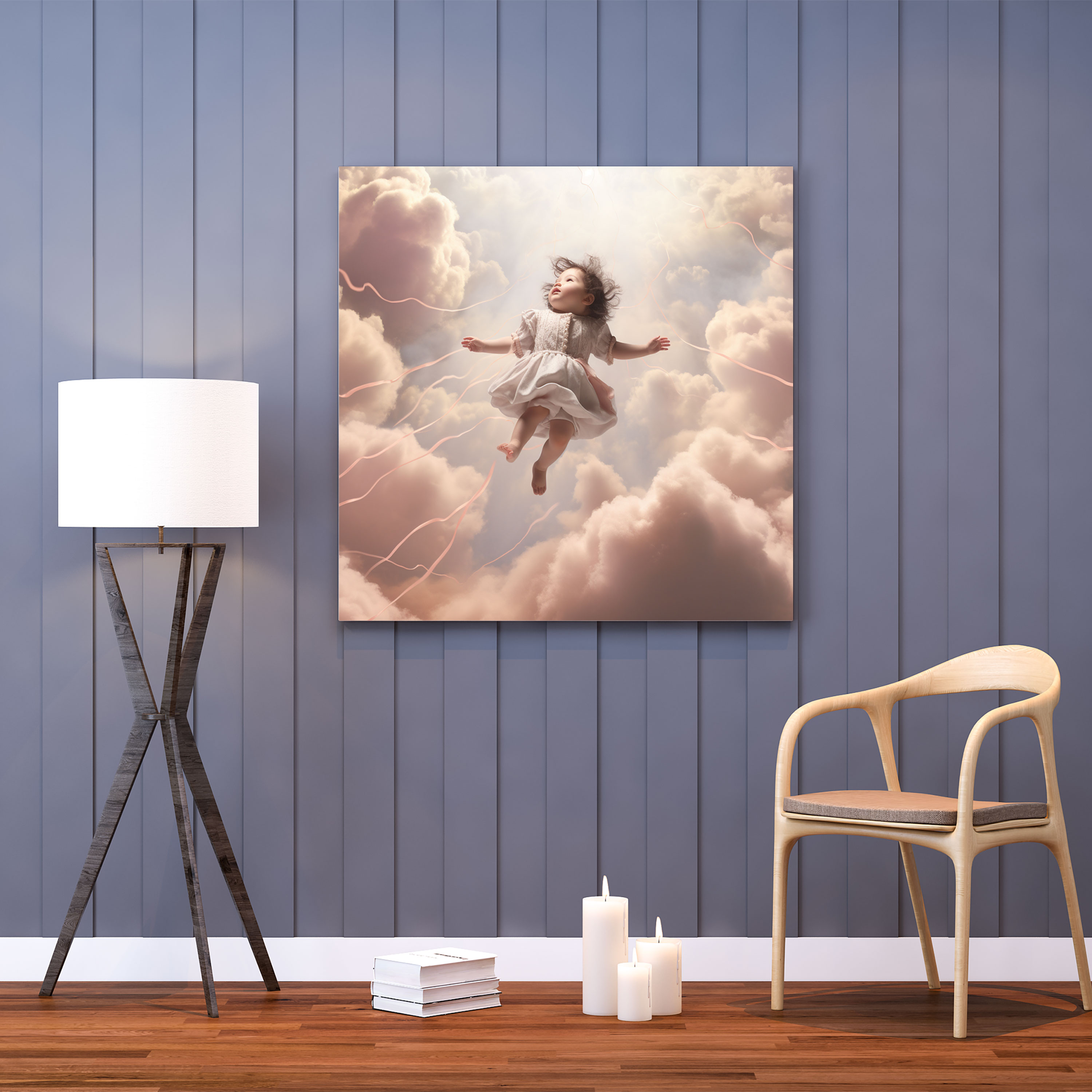 Born Wall Art - Cloudbound Wonder - Born, Whimsical Journey, Home Decoration, Wall Decoration