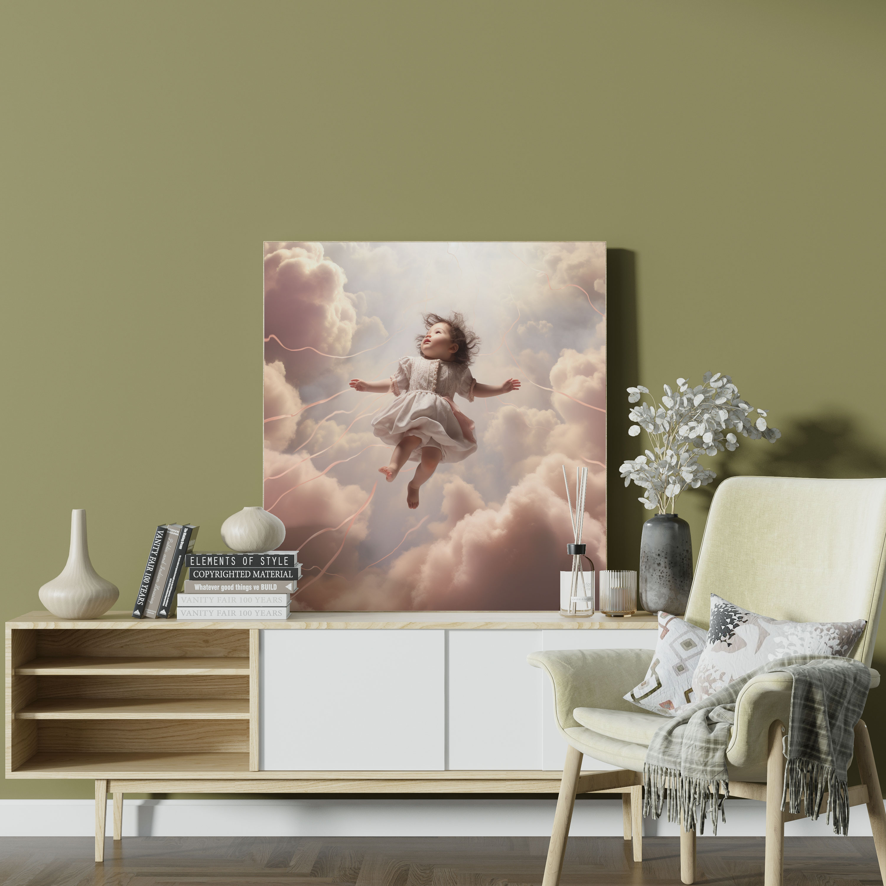 Born Wall Art - Cloudbound Wonder - Born, Whimsical Journey, Home Decoration, Wall Decoration