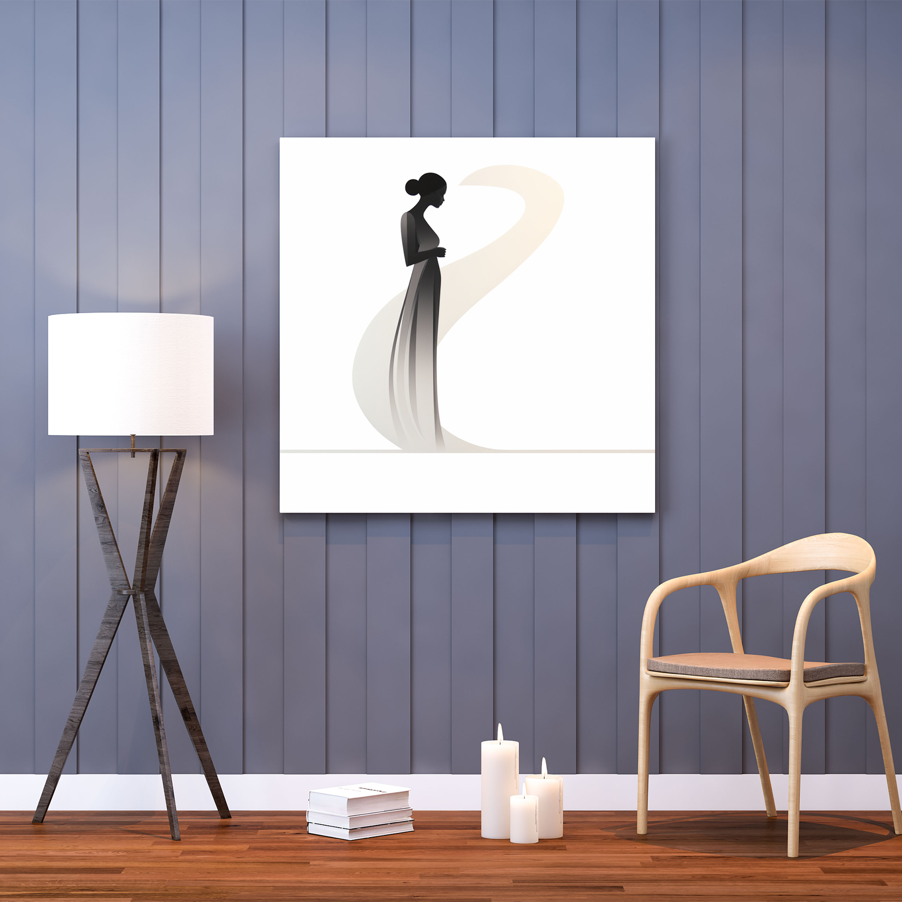 Born Wall Decoration - Born, Serene Silhouette, Wall Art, Wall Decoration