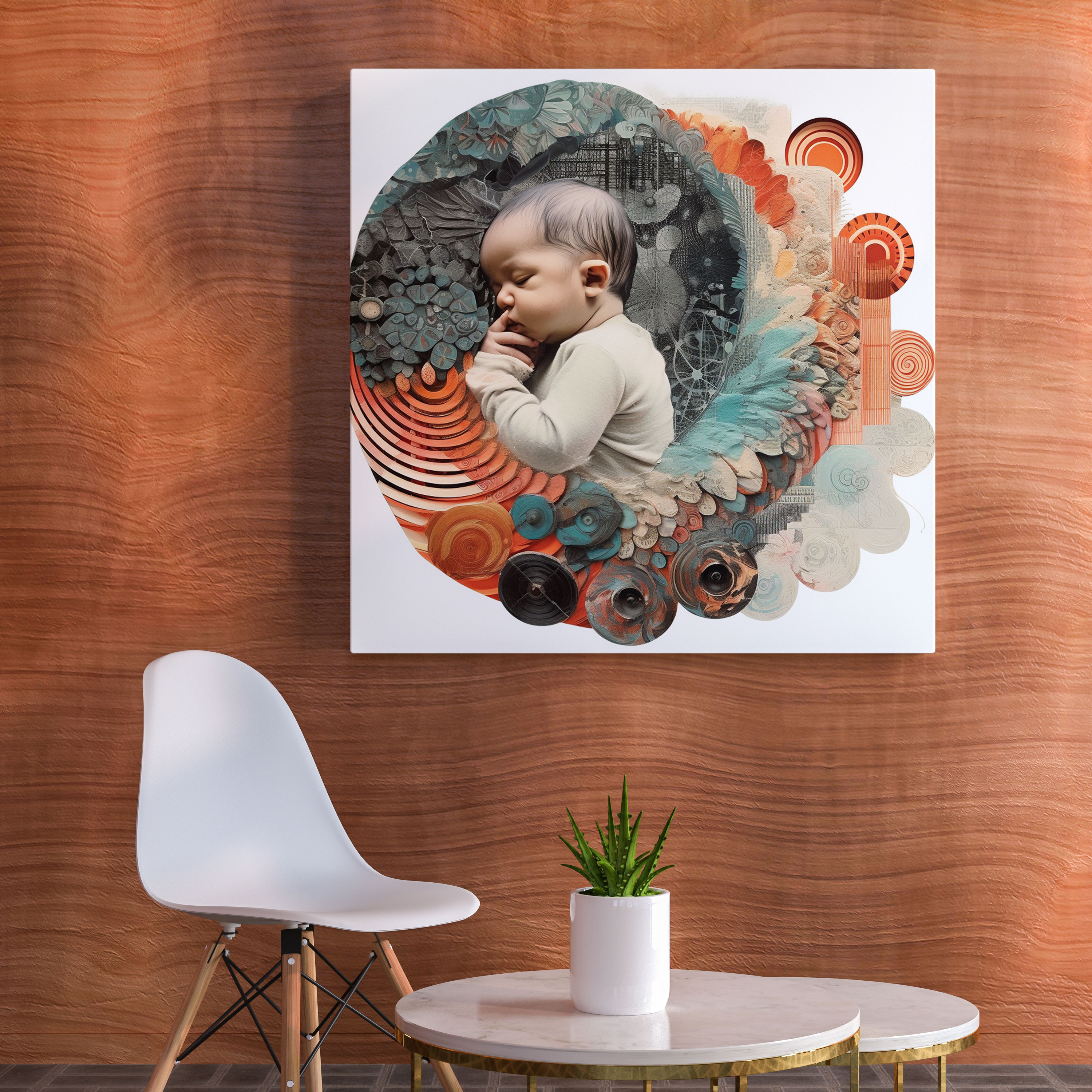 Born Canvas Print - Born, Anticipation, Contemporary Wall Art, Mixed Media Artwork