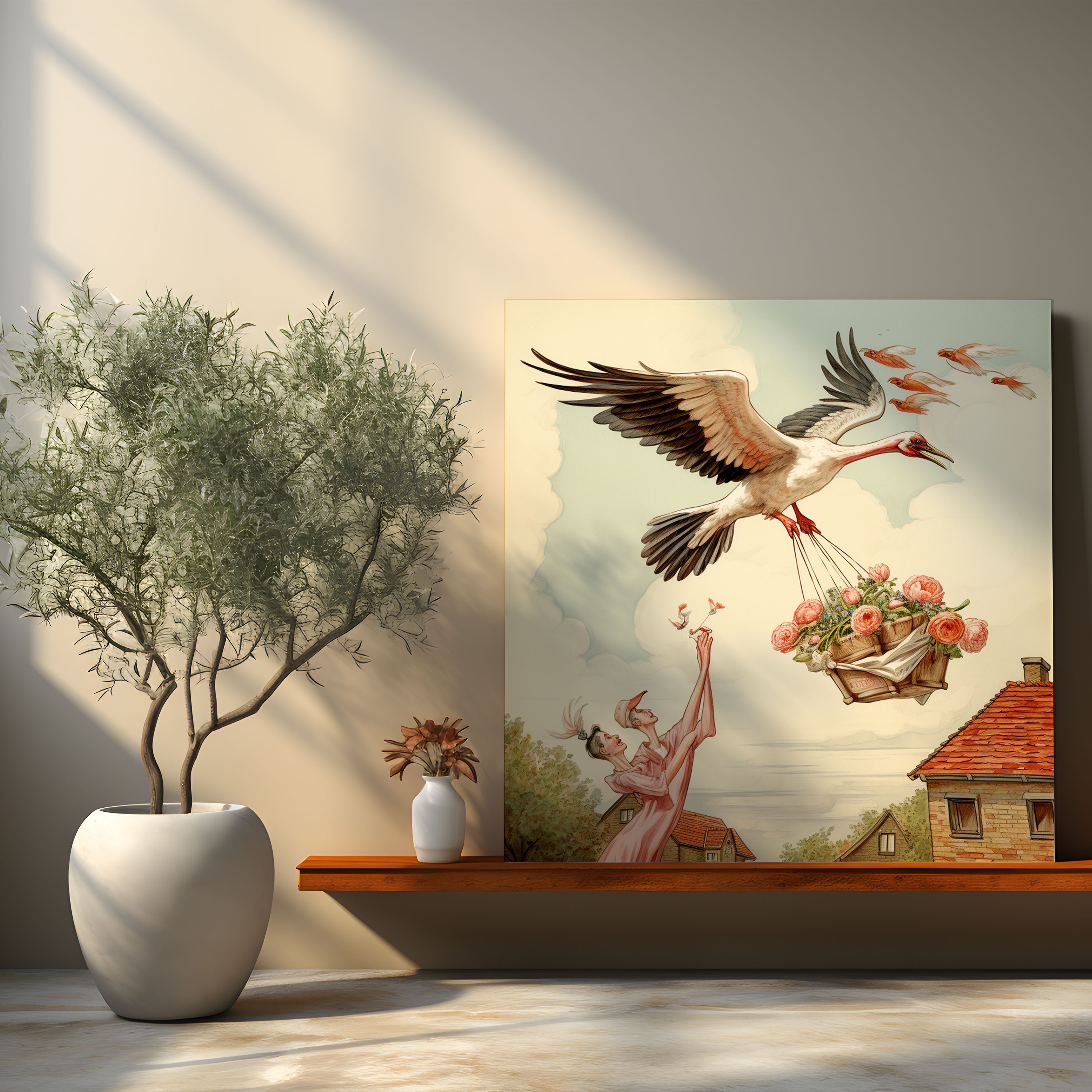 Born Wall Art - Born, Whimsy, Vintage-Style Illustration, Born Wall Art