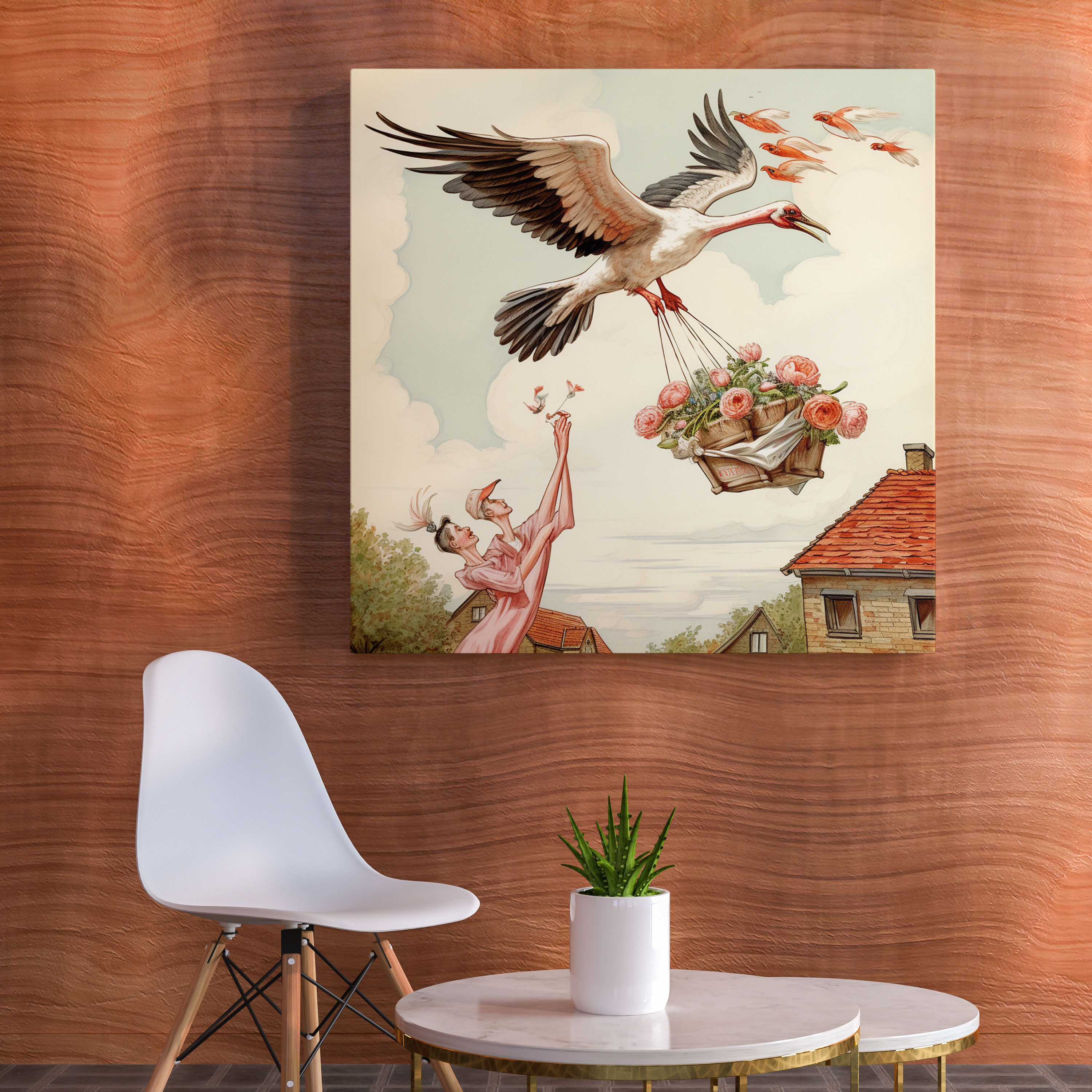 Born Wall Art - Born, Whimsy, Vintage-Style Illustration, Born Wall Art