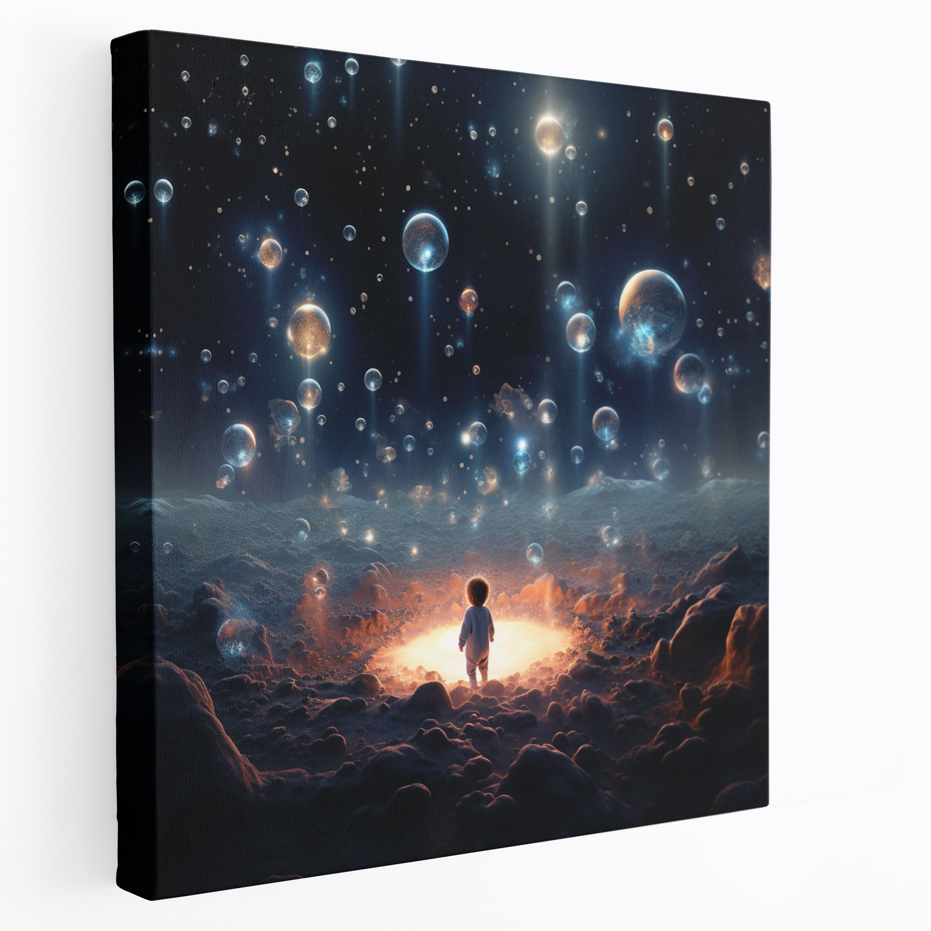 Born Wall Decoration - Born, Cosmic Wall Art, Canvas, Surreal Digital Artwork