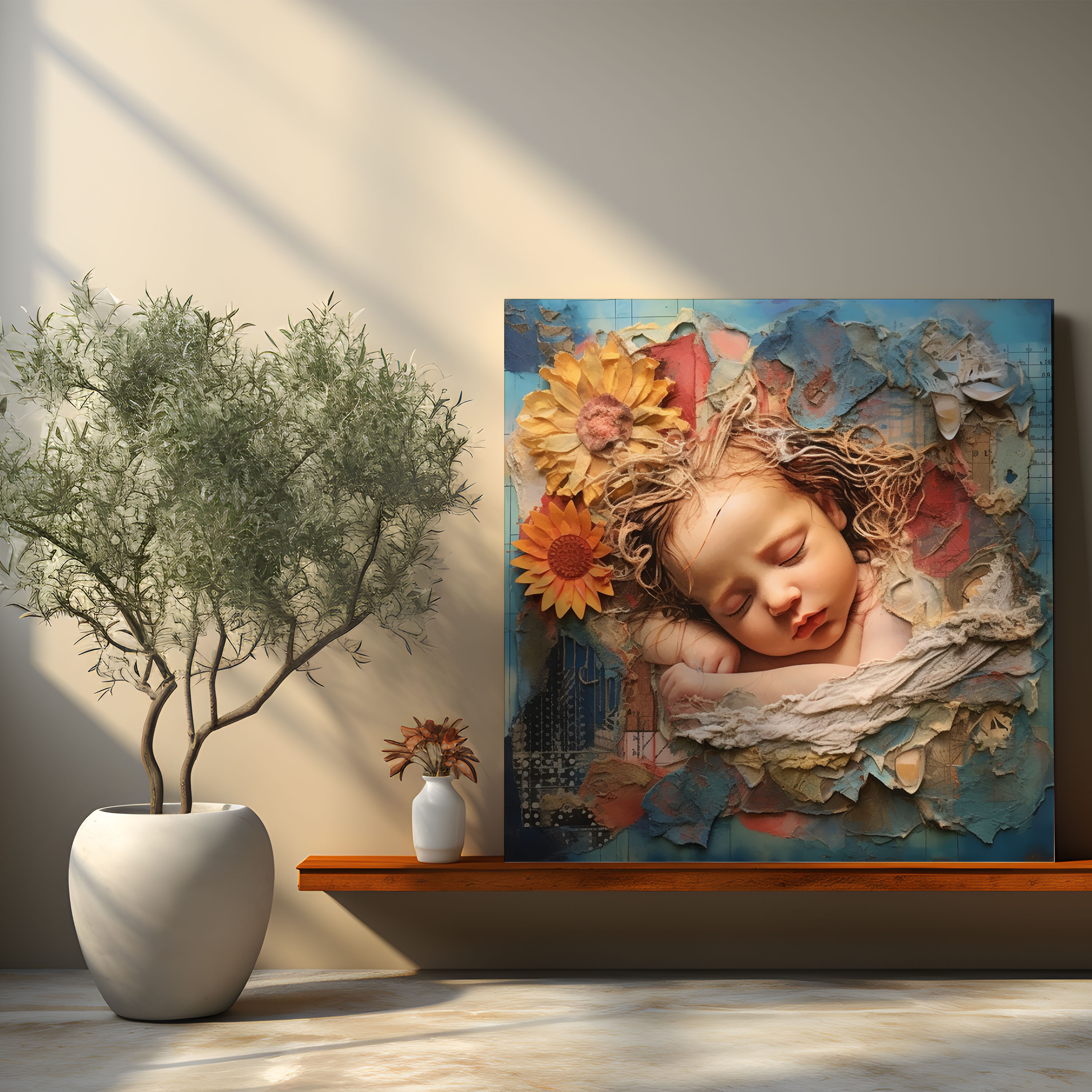 Born Wall Art - Born, Newborn's Features, Textures, Abstract Mixed Media Artwork