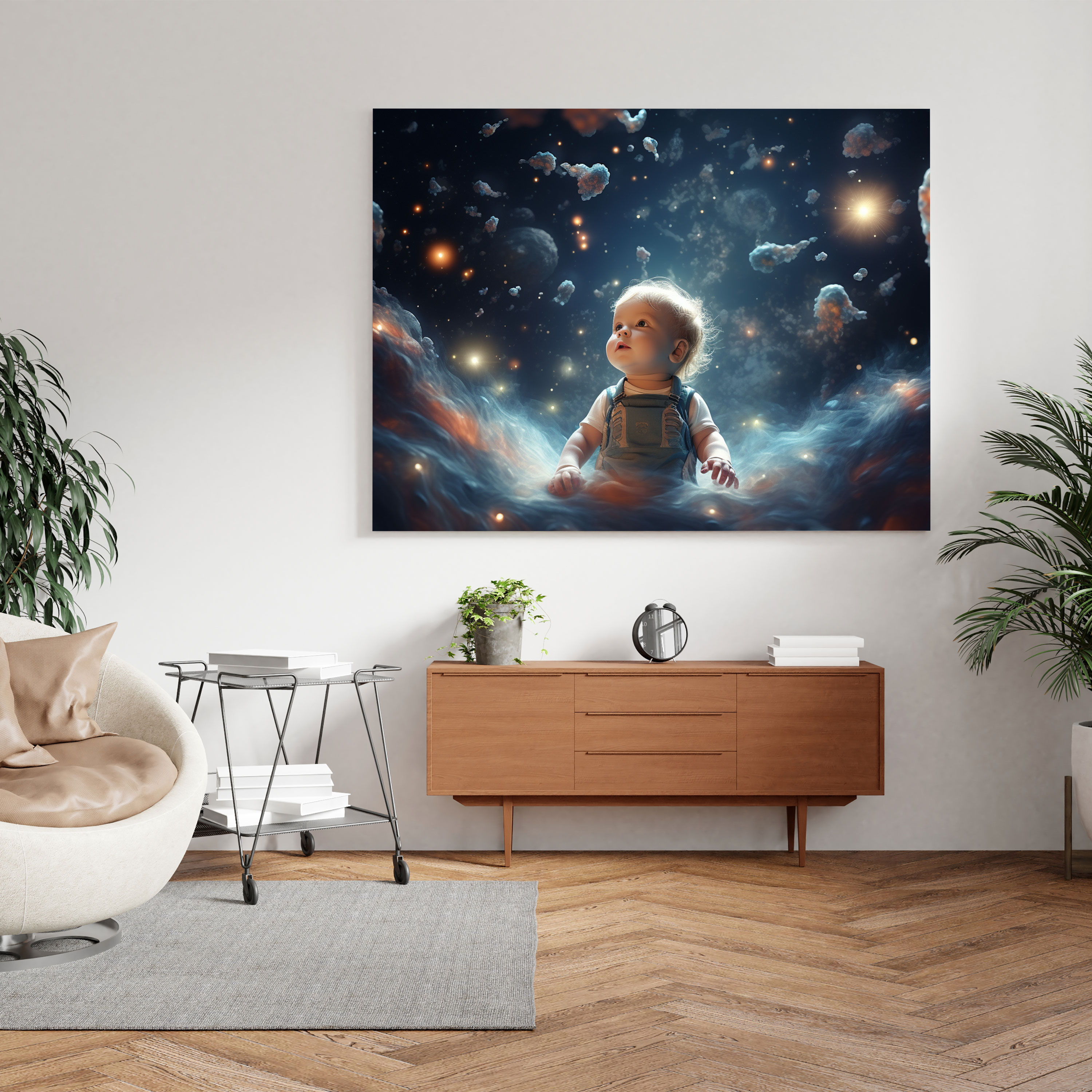 Cosmic Born Canvas Print - Born, Born Canvas Print, Wall Decoration, Digital Illustration
