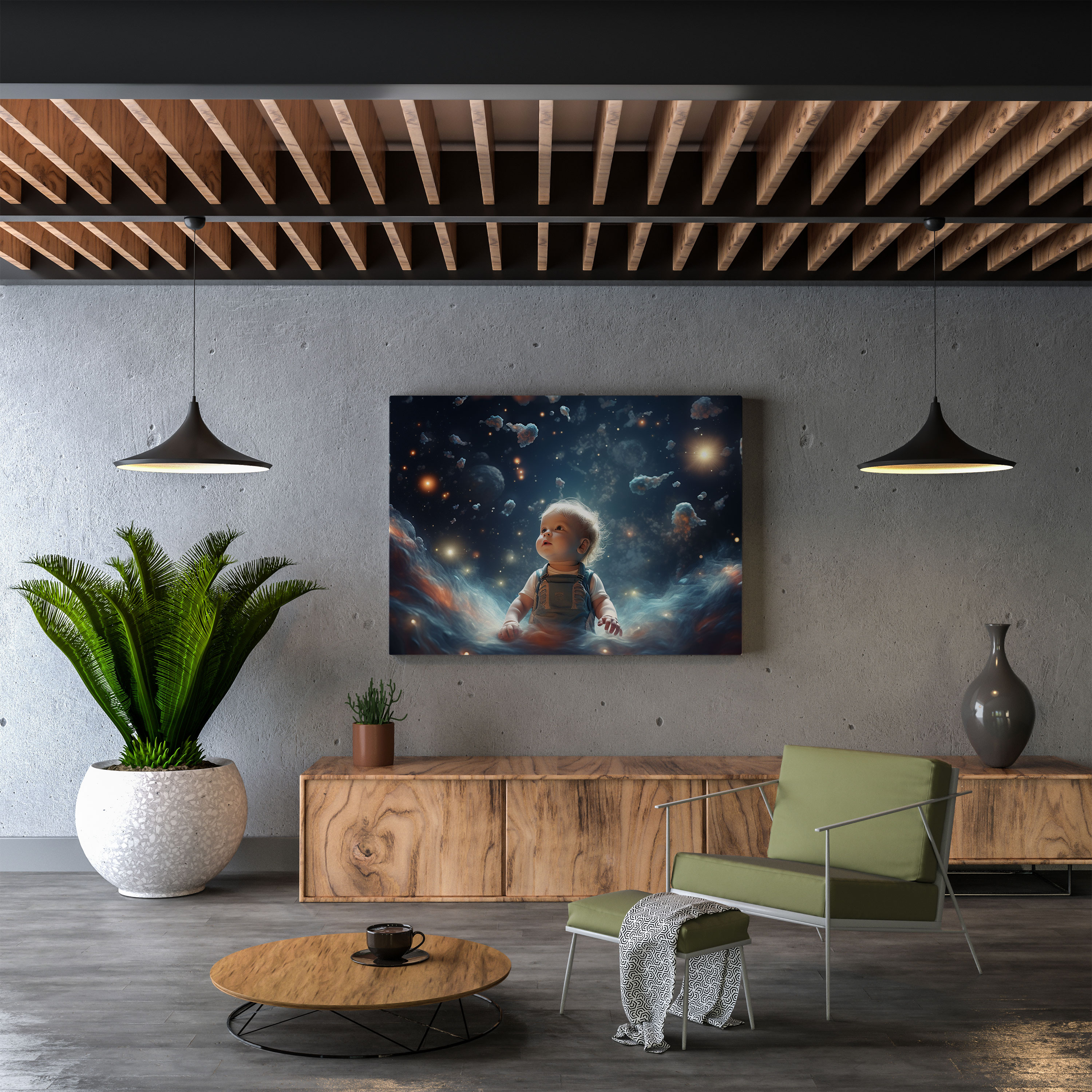 Cosmic Born Canvas Print - Born, Born Canvas Print, Wall Decoration, Digital Illustration