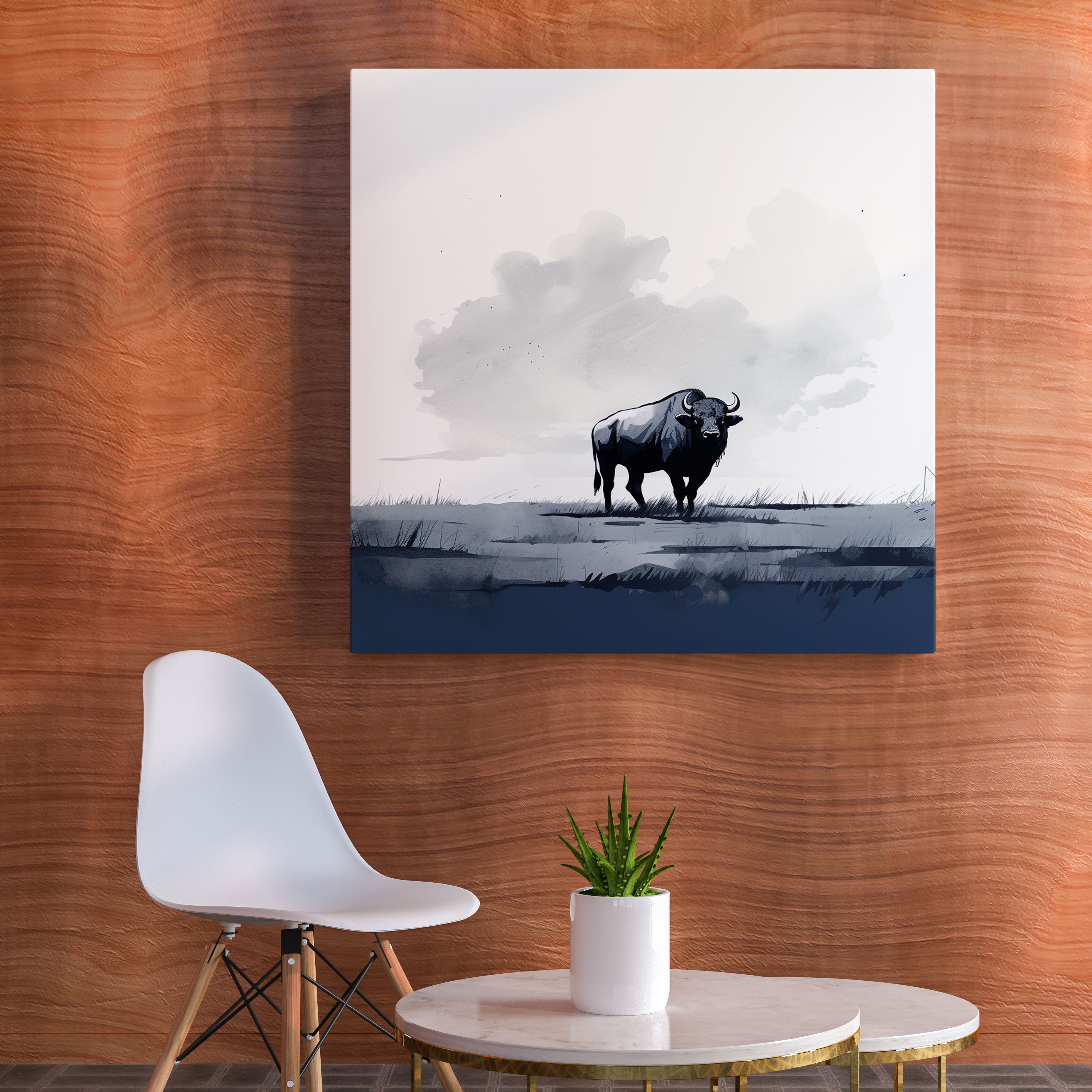Buffalo Canvas Print - Buffalo, Nature, Buffalo, Wall Decoration