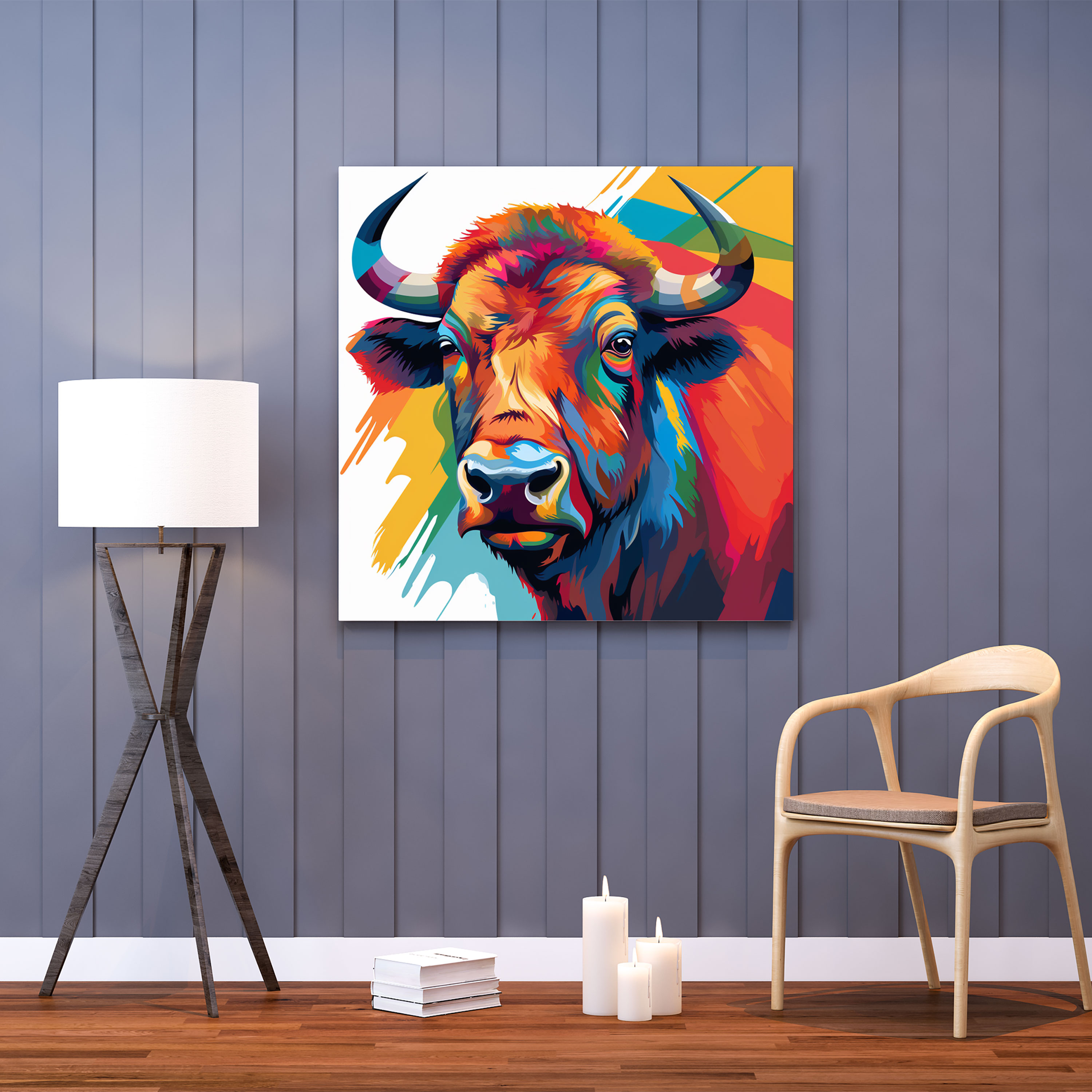 Buffalo Canvas Print - Pop Art Inspired Wall Art - Buffalo, Patterns, Pop Art Inspired Graphic Design, Contemporary Touch