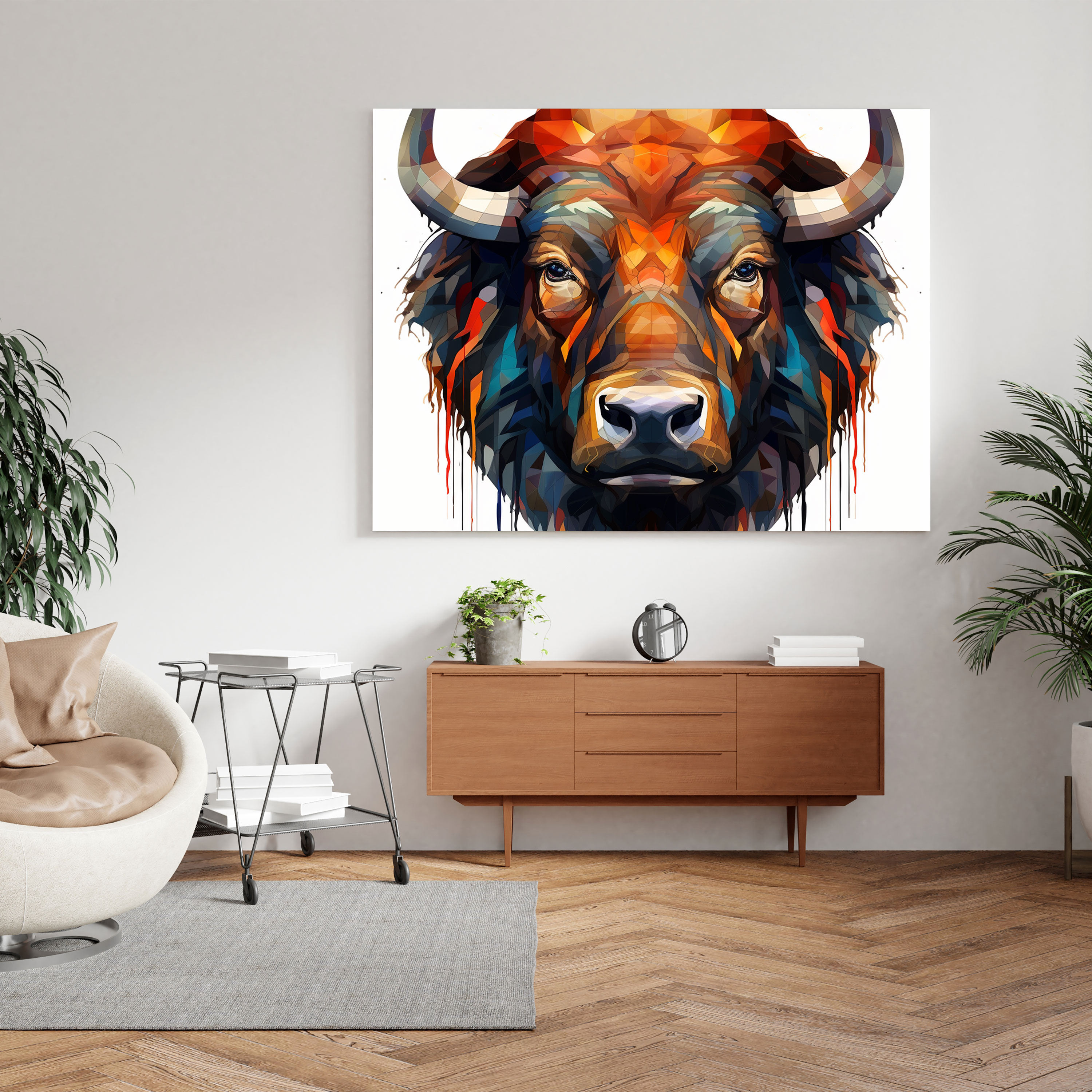 Buffalo Canvas Print - Geometric Abstract Wall Art - Buffalo, Canvas Print, Home Decoration, Wall Decoration