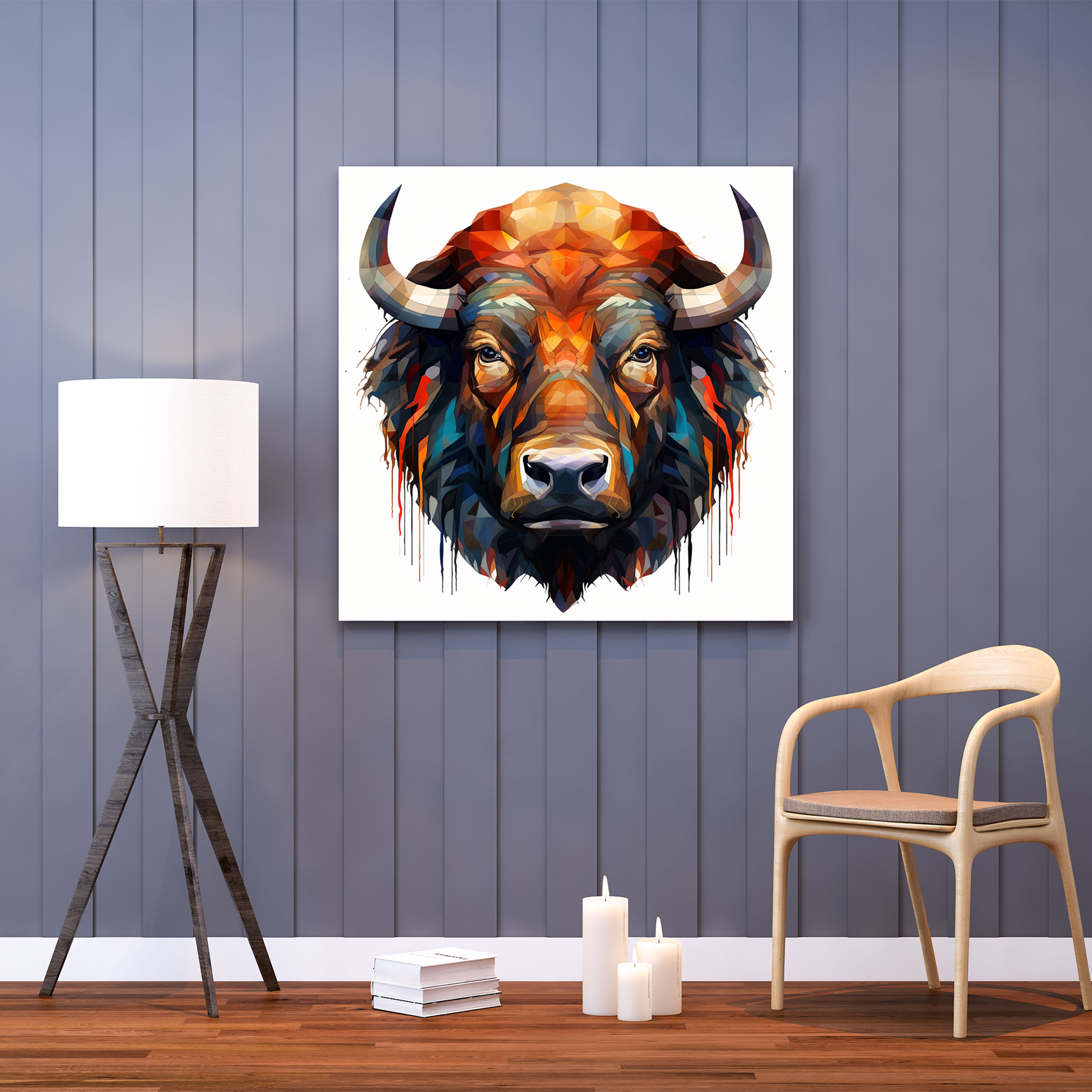 Buffalo Canvas Print - Geometric Abstract Wall Art - Buffalo, Canvas Print, Home Decoration, Wall Decoration