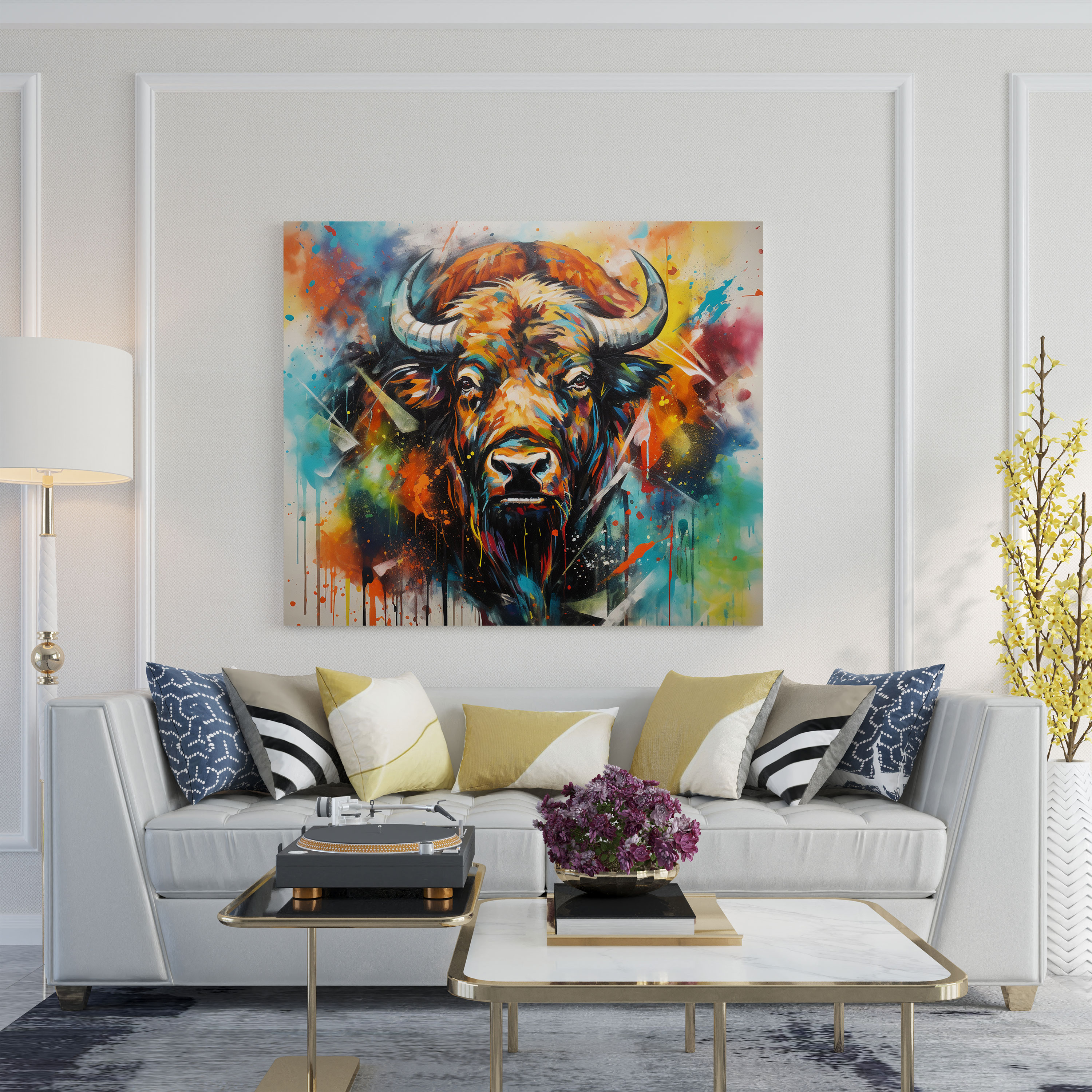Buffalo Canvas Print - Abstract Freedom Art - Buffalo, Home Decoration, Canvas Print, Canvas