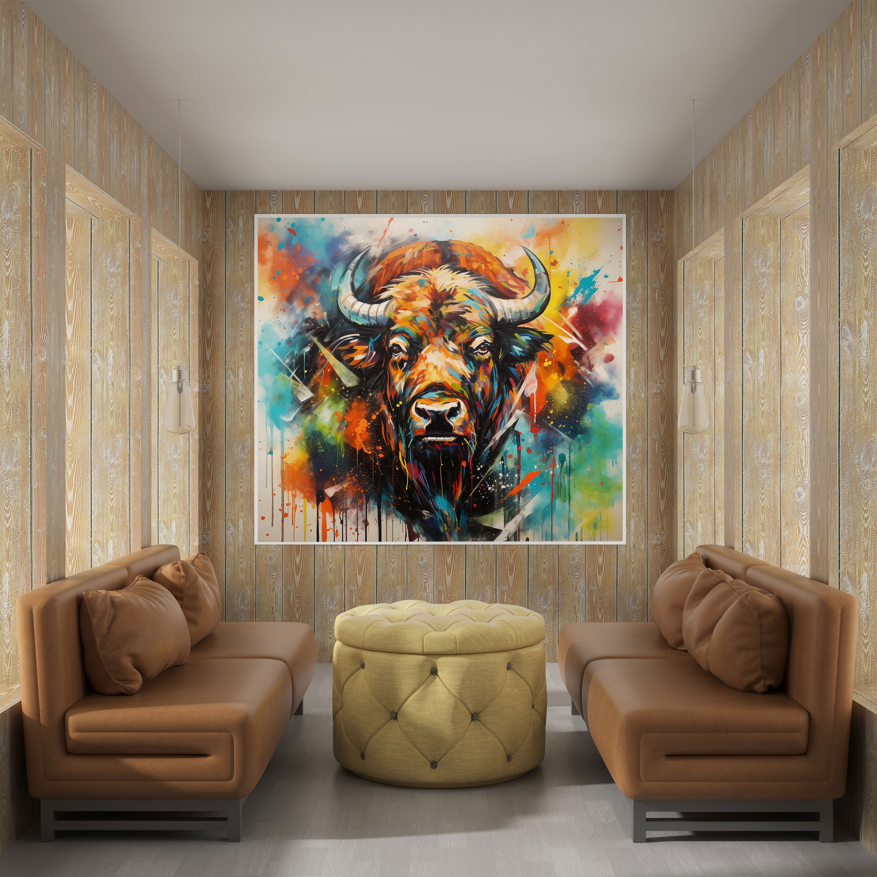 Buffalo Canvas Print - Abstract Freedom Art - Buffalo, Home Decoration, Canvas Print, Canvas