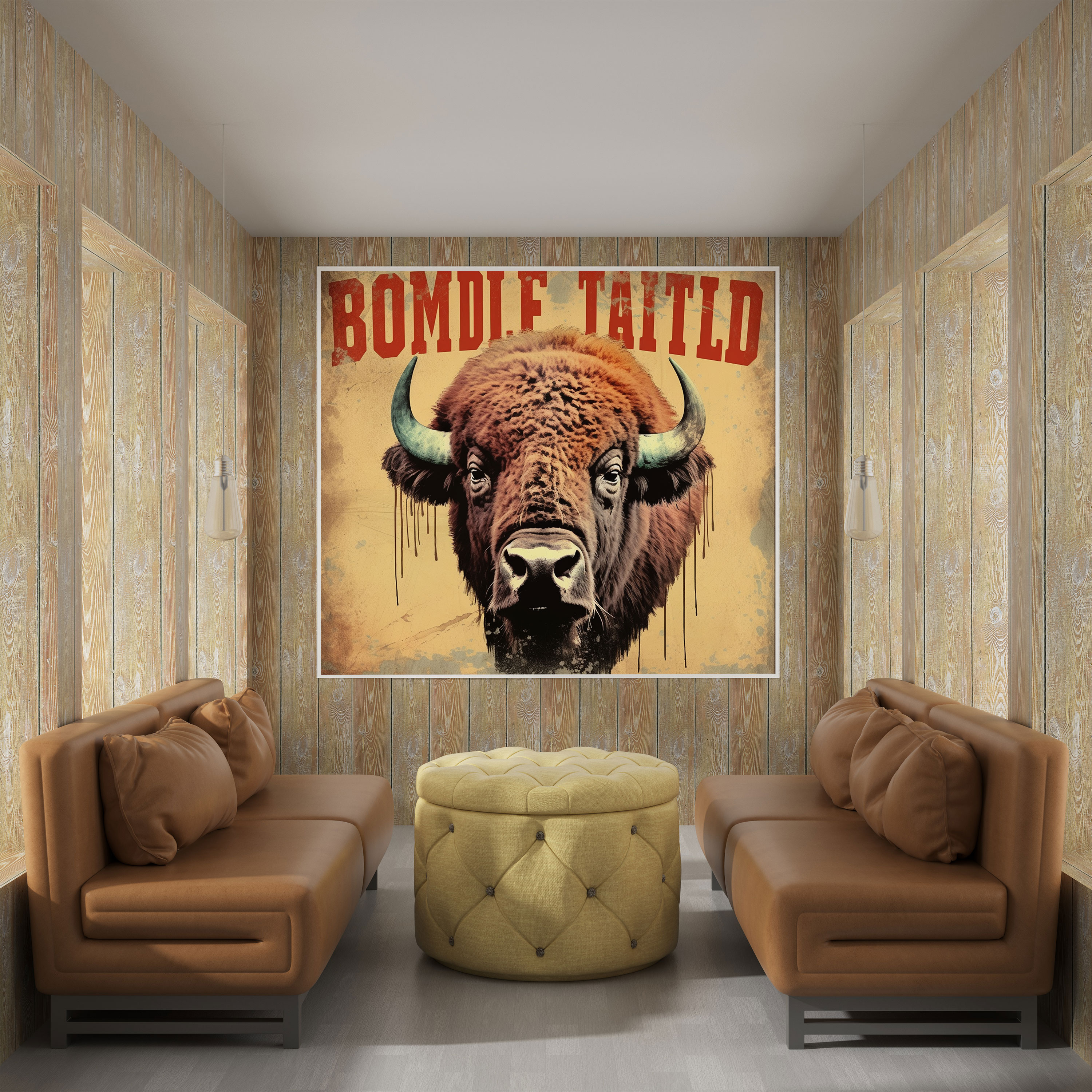 Buffalo Wall Decoration - Vintage-Inspired Poster - Buffalo, Vintage, Wall Decoration, Canvas Wall Art