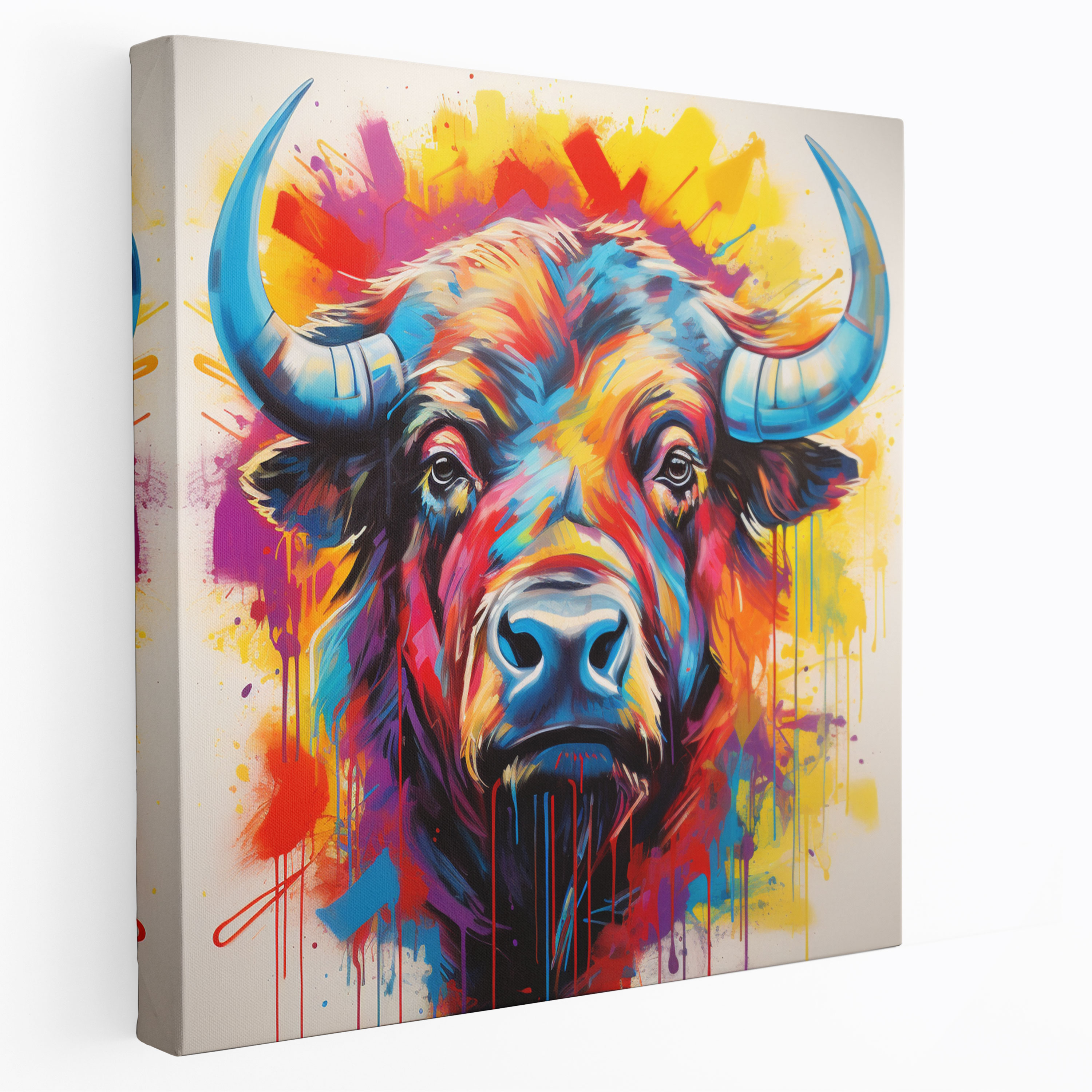 Vibrant Buffalo Pop Art Canvas Print - Buffalo, Buffalo, Home Decoration, Contemporary Flair