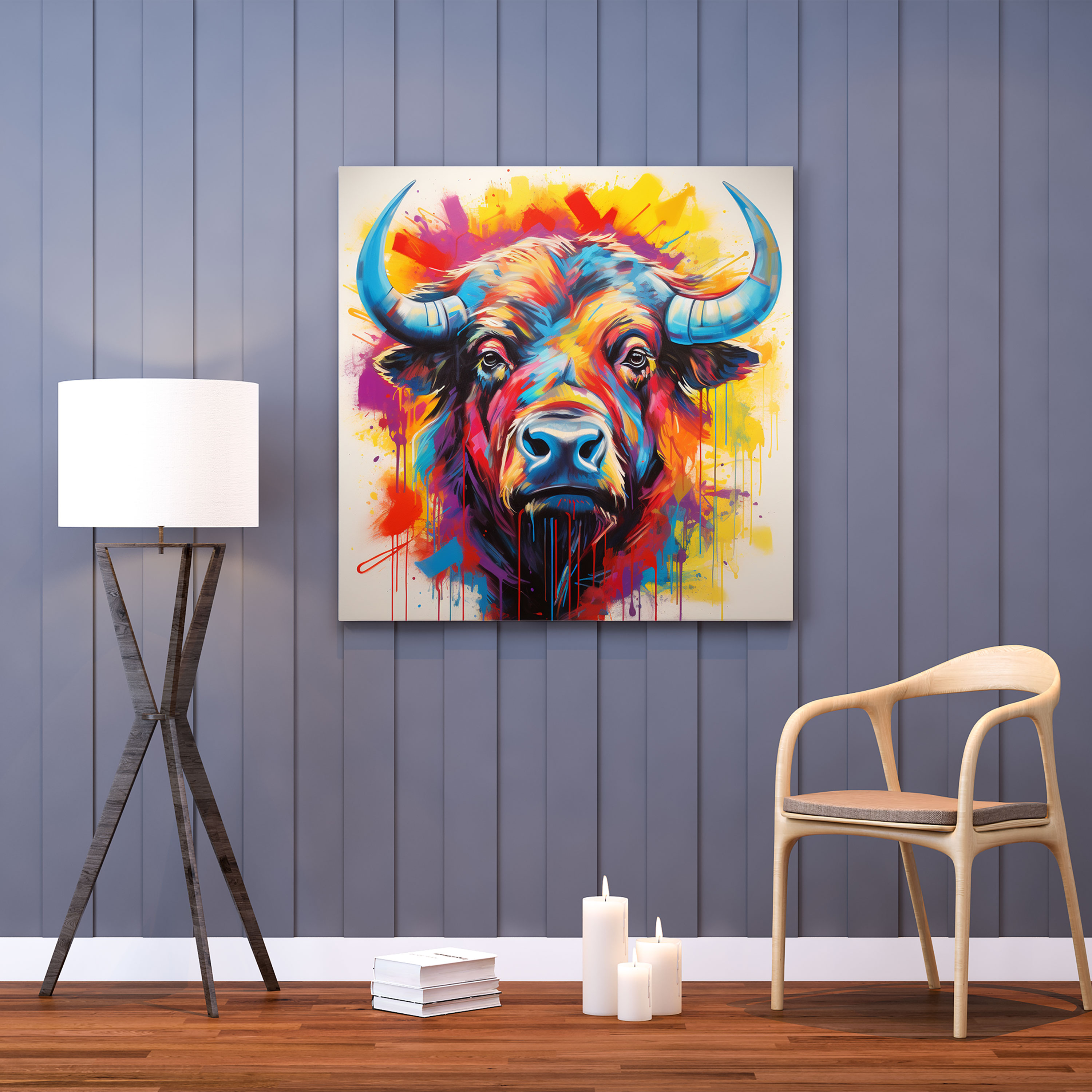 Vibrant Buffalo Pop Art Canvas Print - Buffalo, Buffalo, Home Decoration, Contemporary Flair