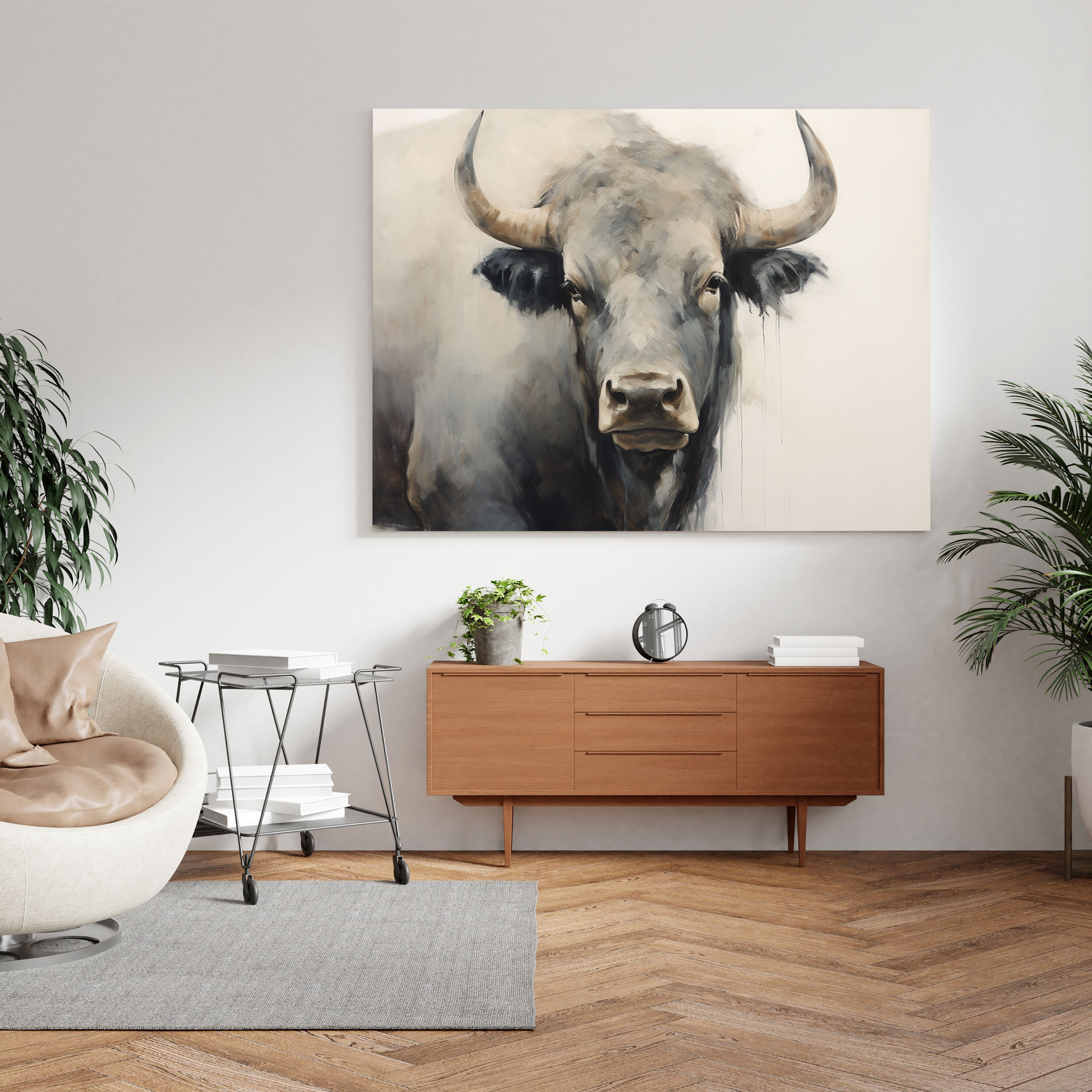 Sadelik Buffalo Duvar Sanatı - Ev Dekorasyonu Duvar Sanatı