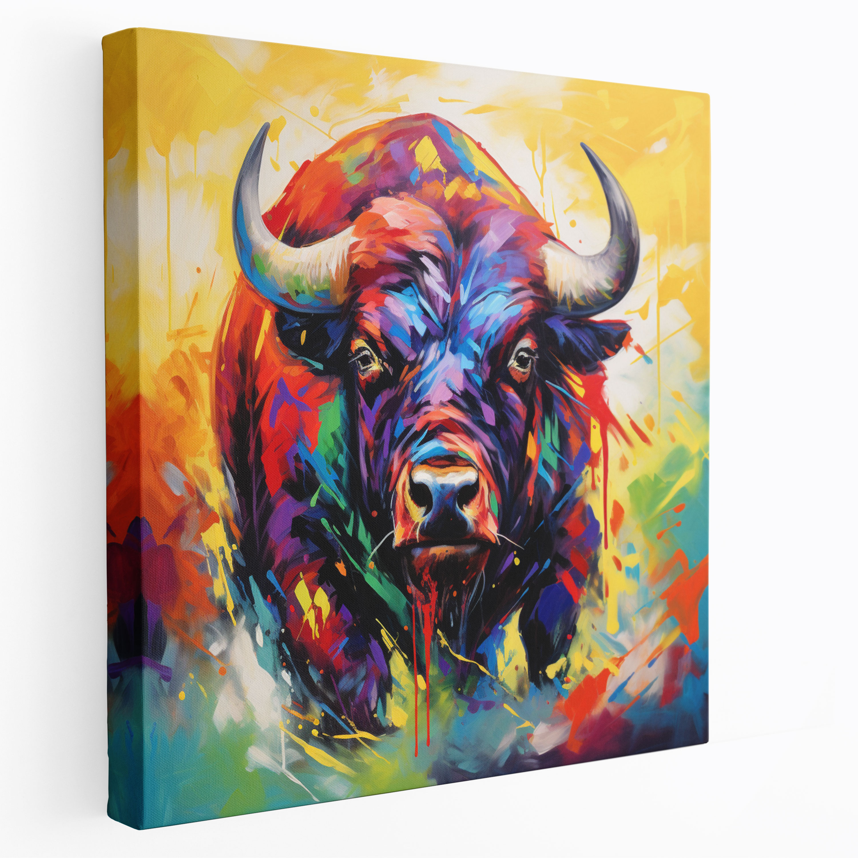 Abstract Buffalo Canvas Print - Buffalo, Abstract Art, Energy, Canvas Wall Art