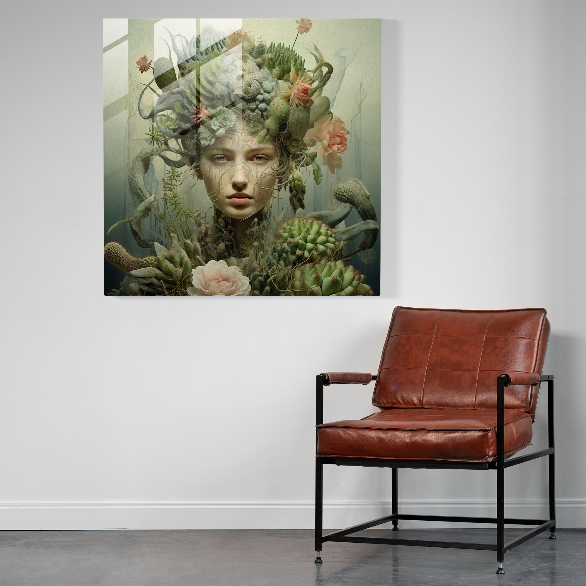 Botanical Cactus Glass Print - Cactus, Botanical Elements, Modern Art, Nature