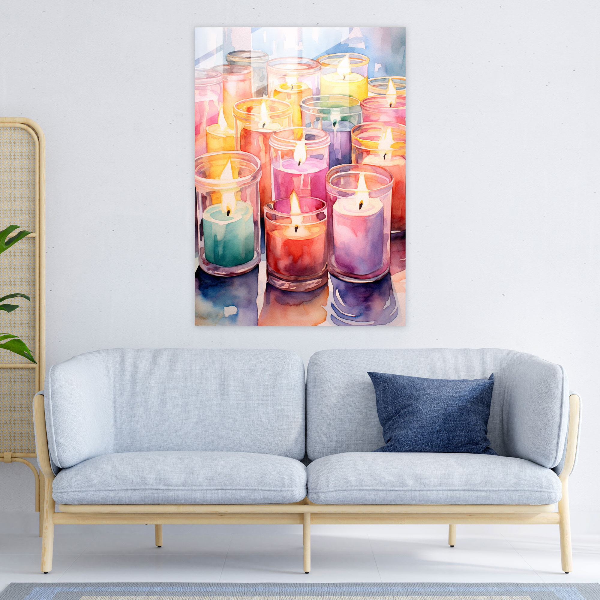 Glass Print - Colorful Scented Candles - Candle, Delightful, Scented Candles, Candle