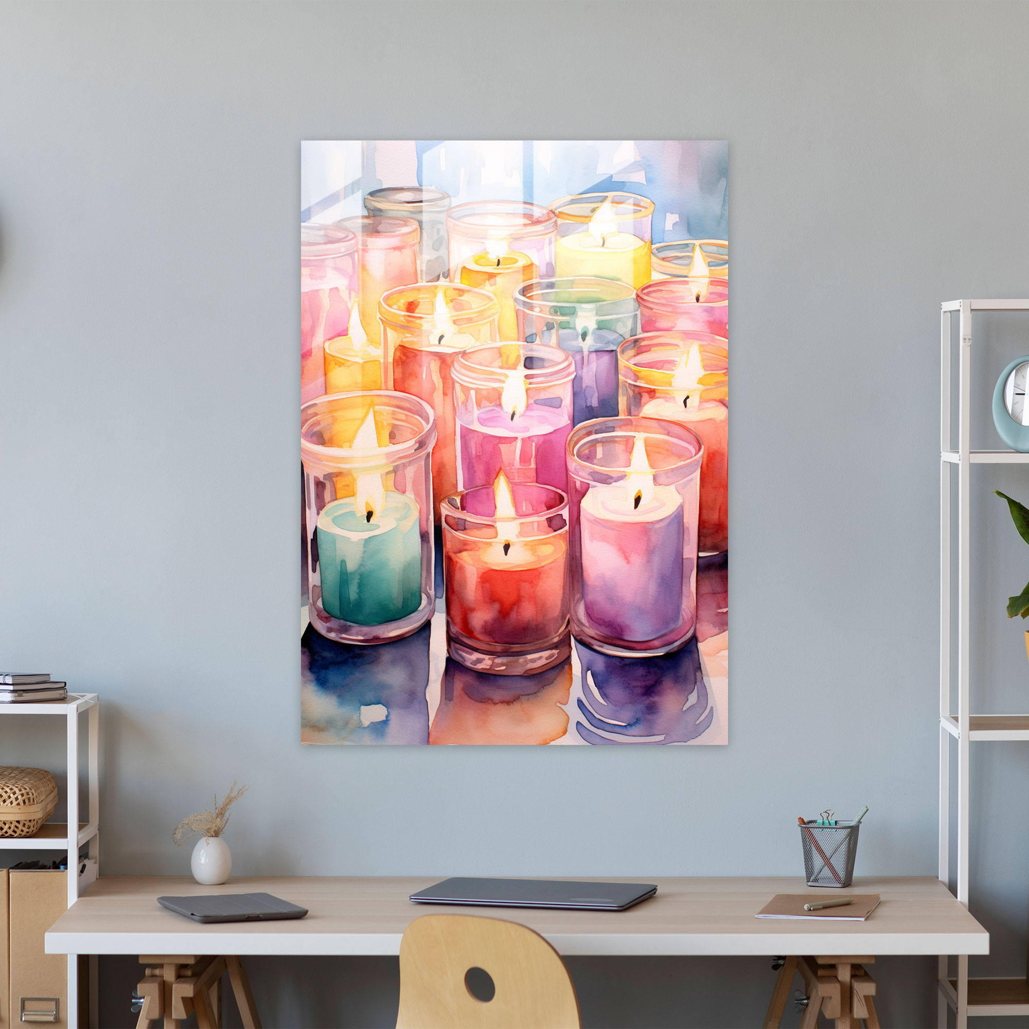 Glass Print - Colorful Scented Candles - Candle, Delightful, Scented Candles, Candle
