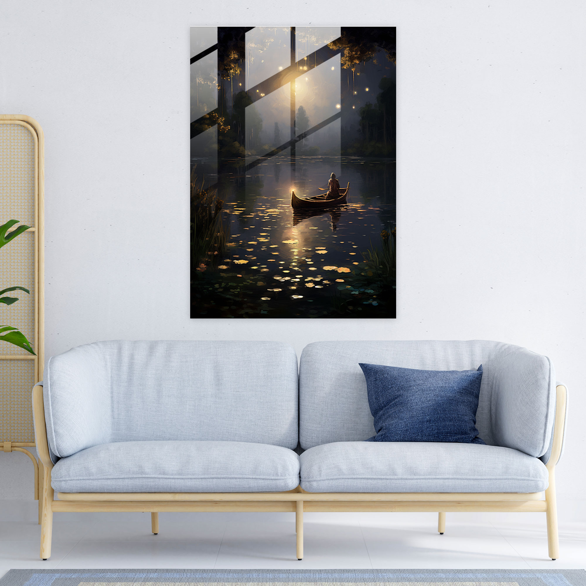 Glass Print - Serene Candle-Lit Night - Candle, Calming Ambiance, Candle-Lit Night, Tranquil