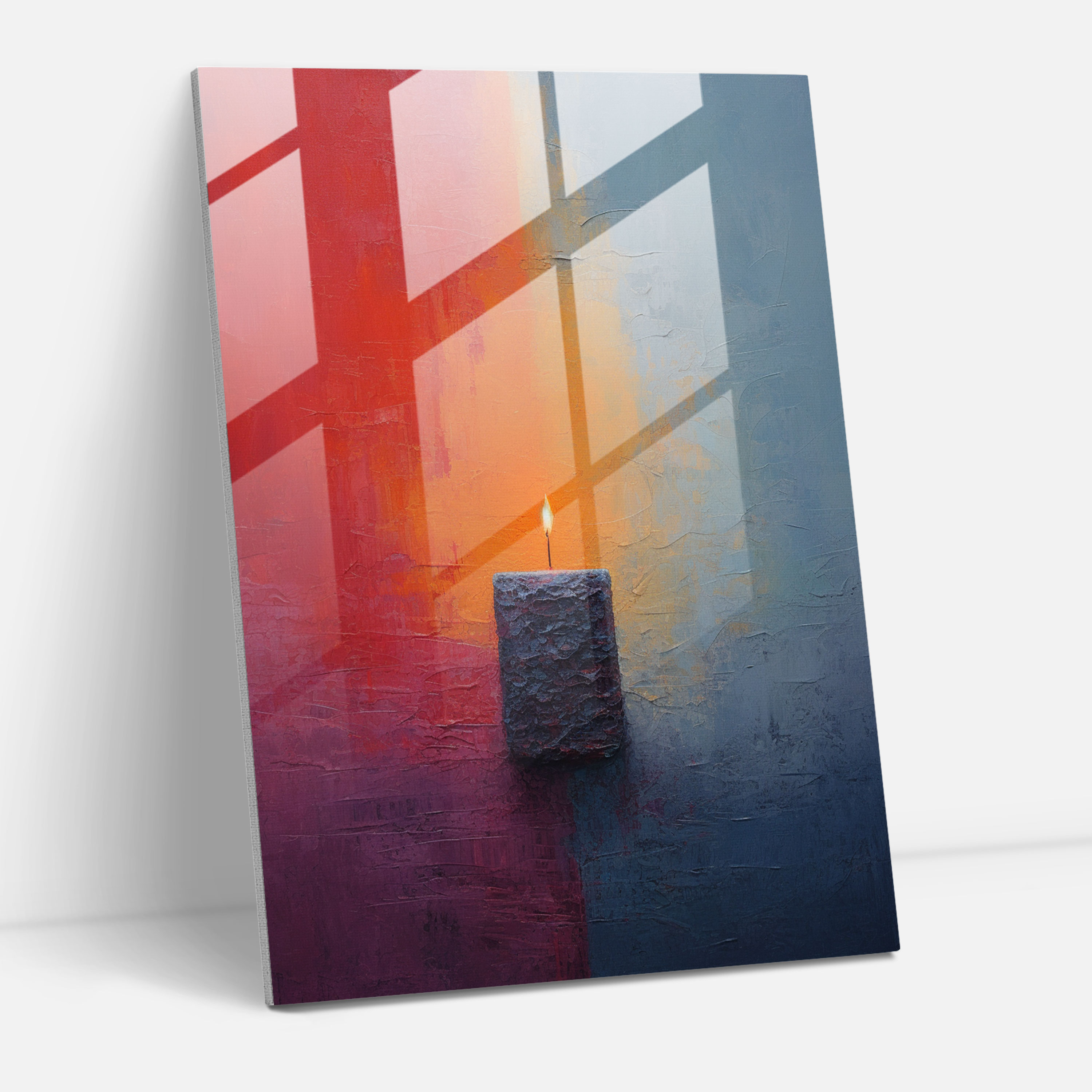 Abstract Candle Glass Print - Candle, Wall Decoration, Abstract Painting, Glass Art