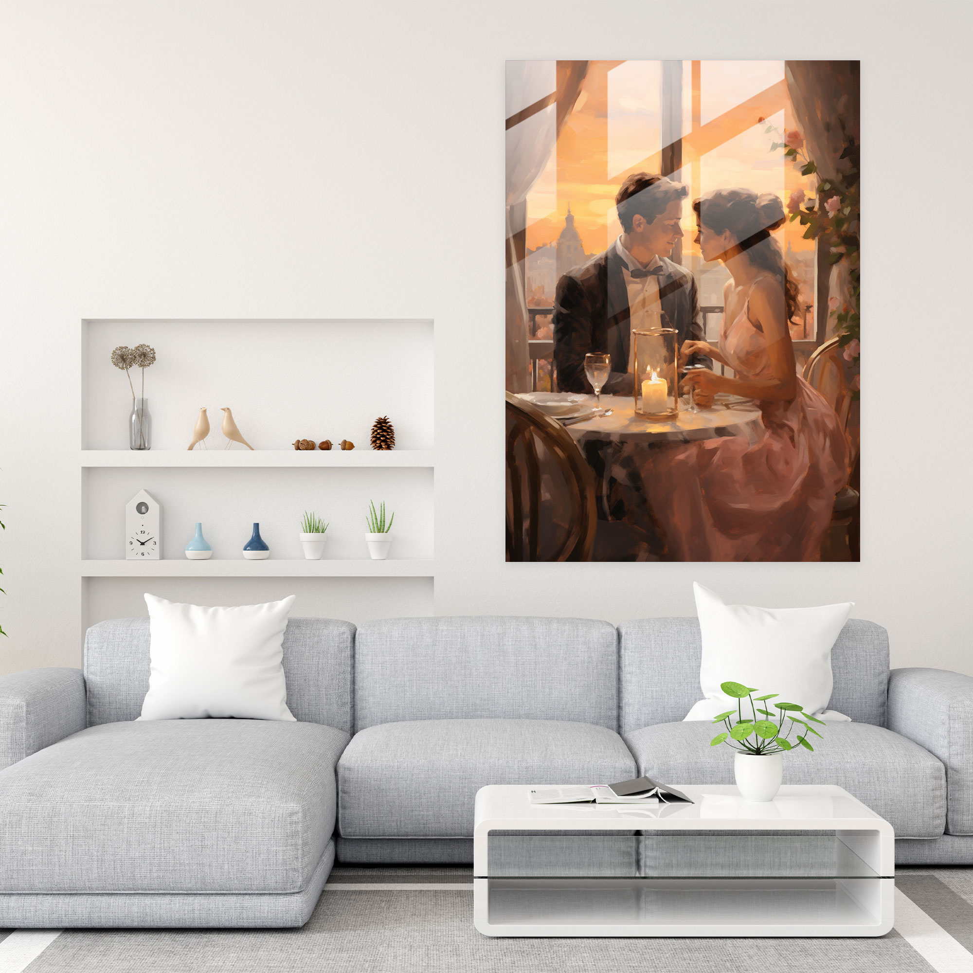 Romantic Candle Glass Print - Candle, Candle, Glass Art, Glass Wall Art