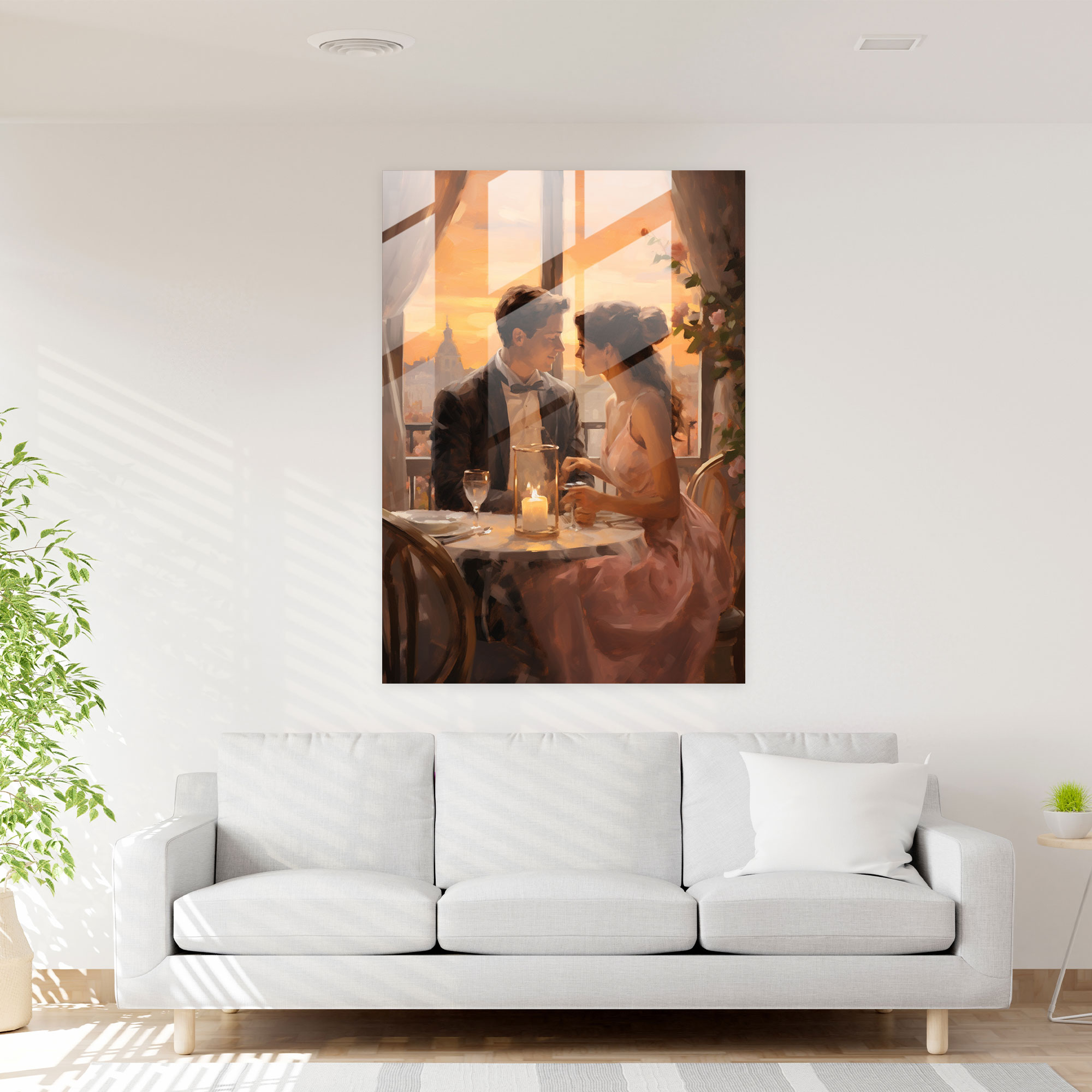 Romantic Candle Glass Print - Candle, Candle, Glass Art, Glass Wall Art