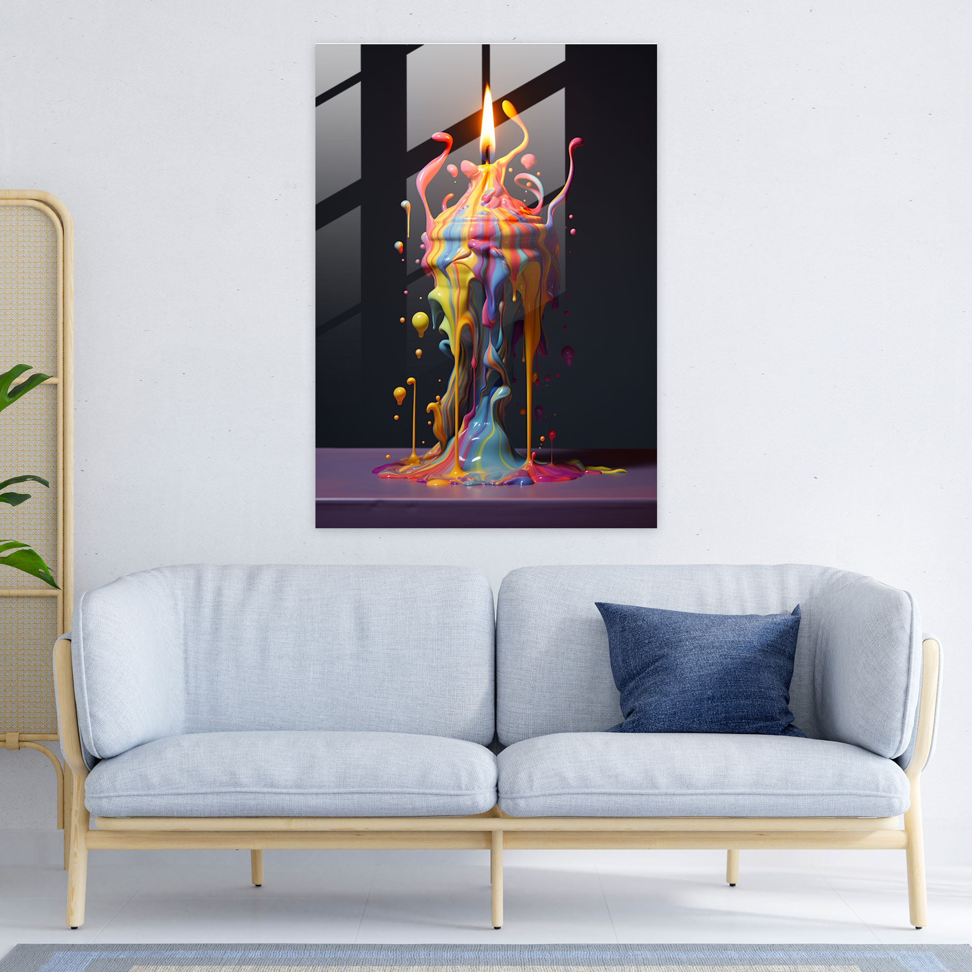 Surrealist Candle Glass Print - Candle, Surreal Elements, Glass Print, Candle