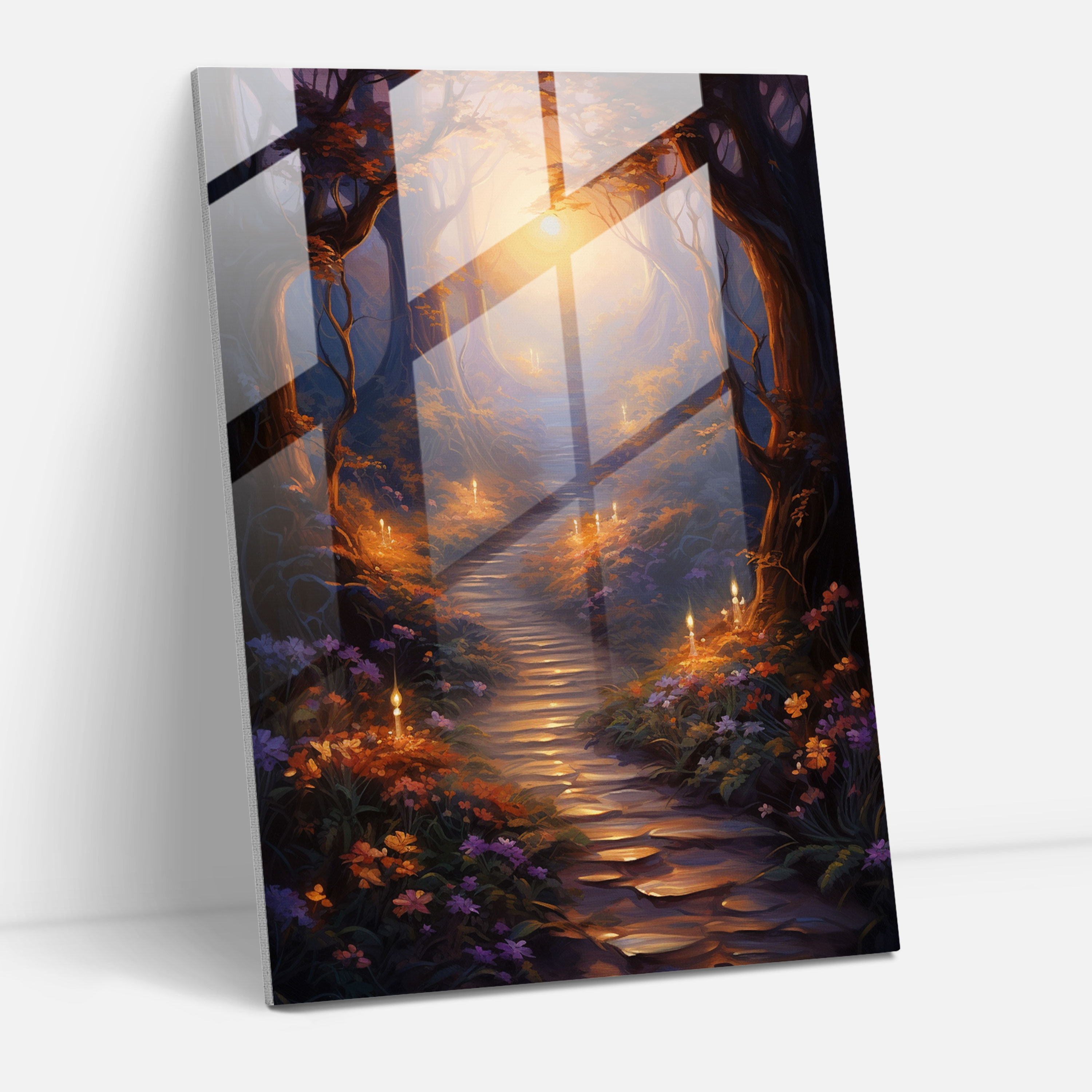 Landscape Candle Glass Print - Candle, Wall Decoration, Serene Natural Scenery, Glass Print