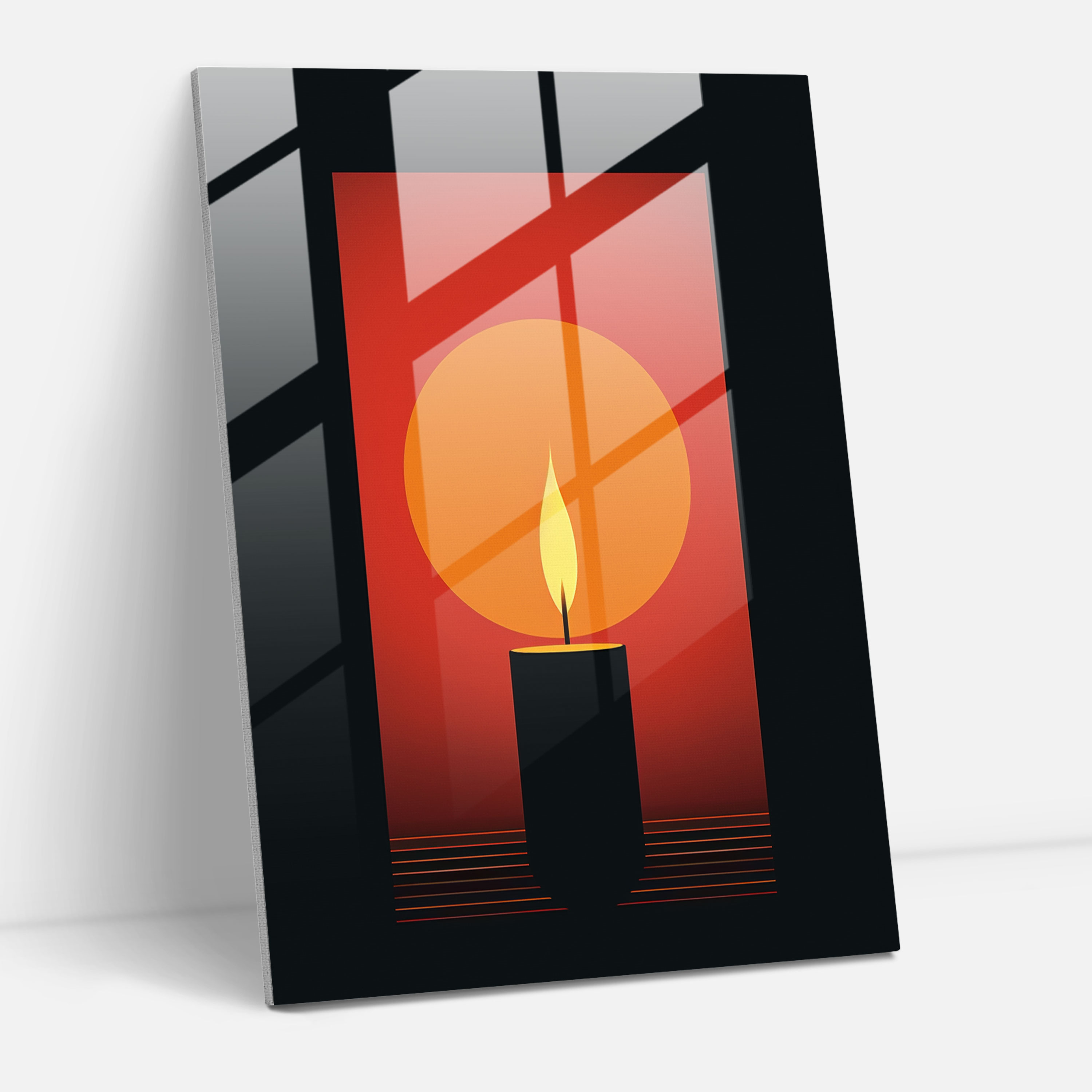 Serenity Candle Glass Print - Candle, Captivating, Candle, Symbolizing Warmth