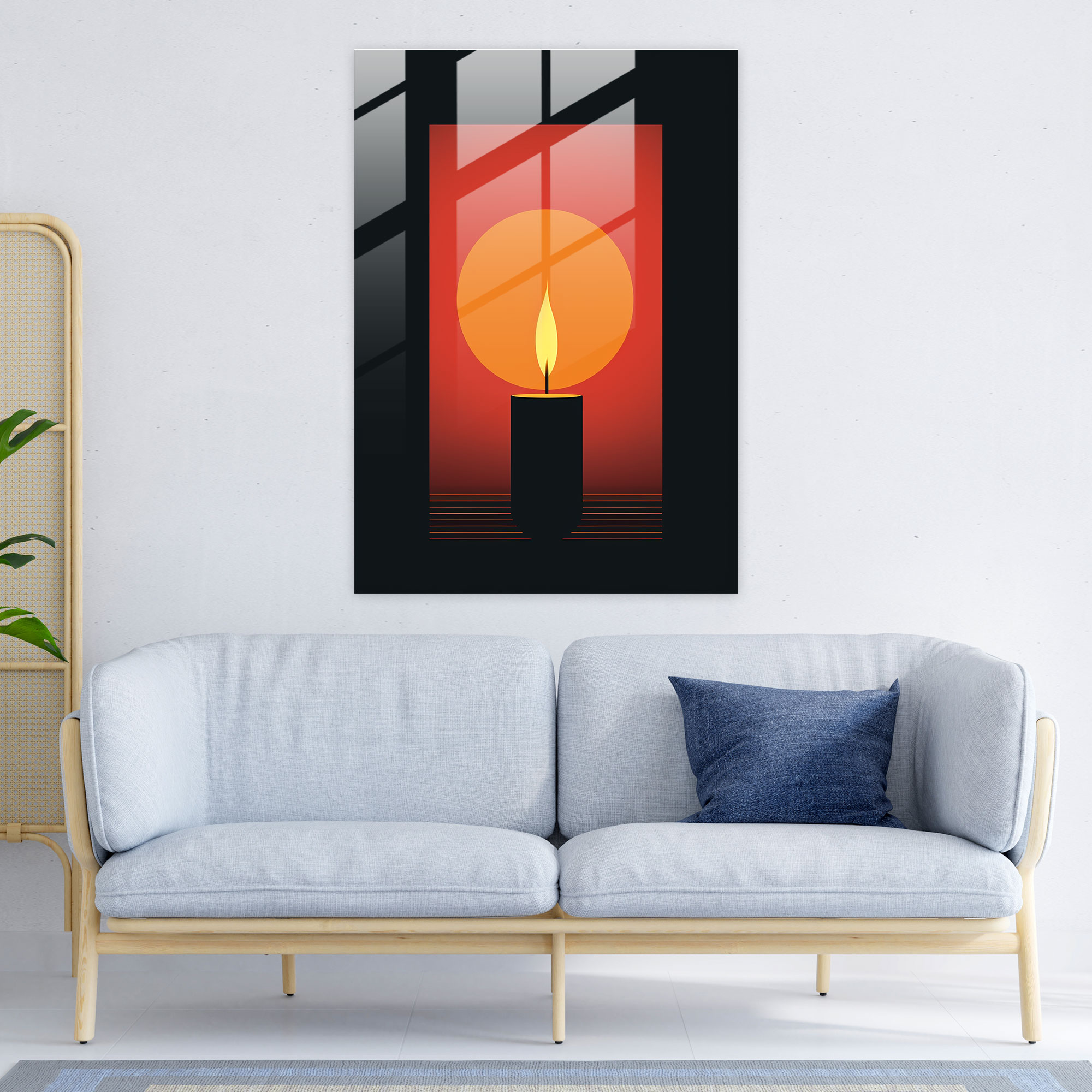 Serenity Candle Glass Print - Candle, Captivating, Candle, Symbolizing Warmth