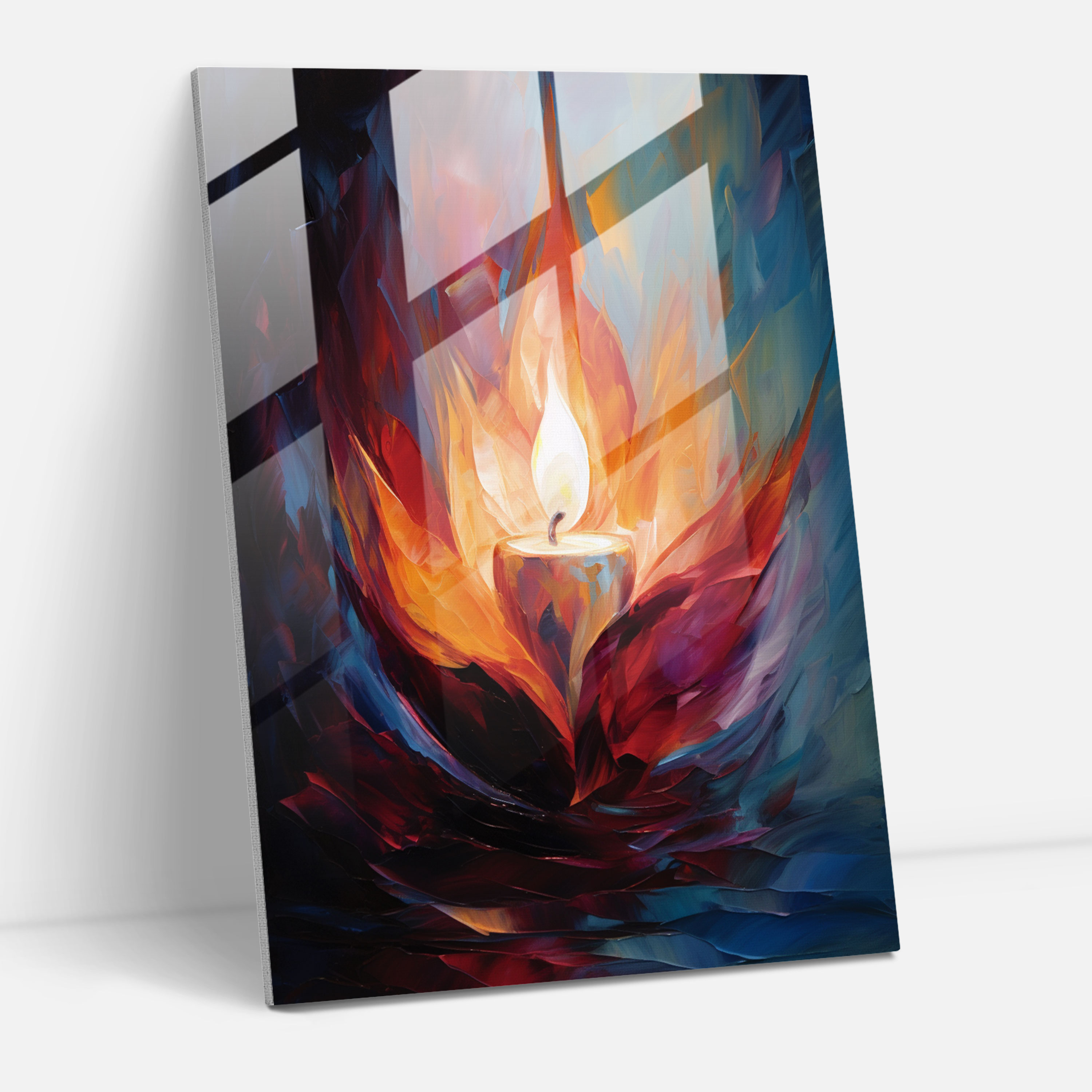 Glass Print Candle Flame - Candle, Modern Art, Candle Flame, Candle