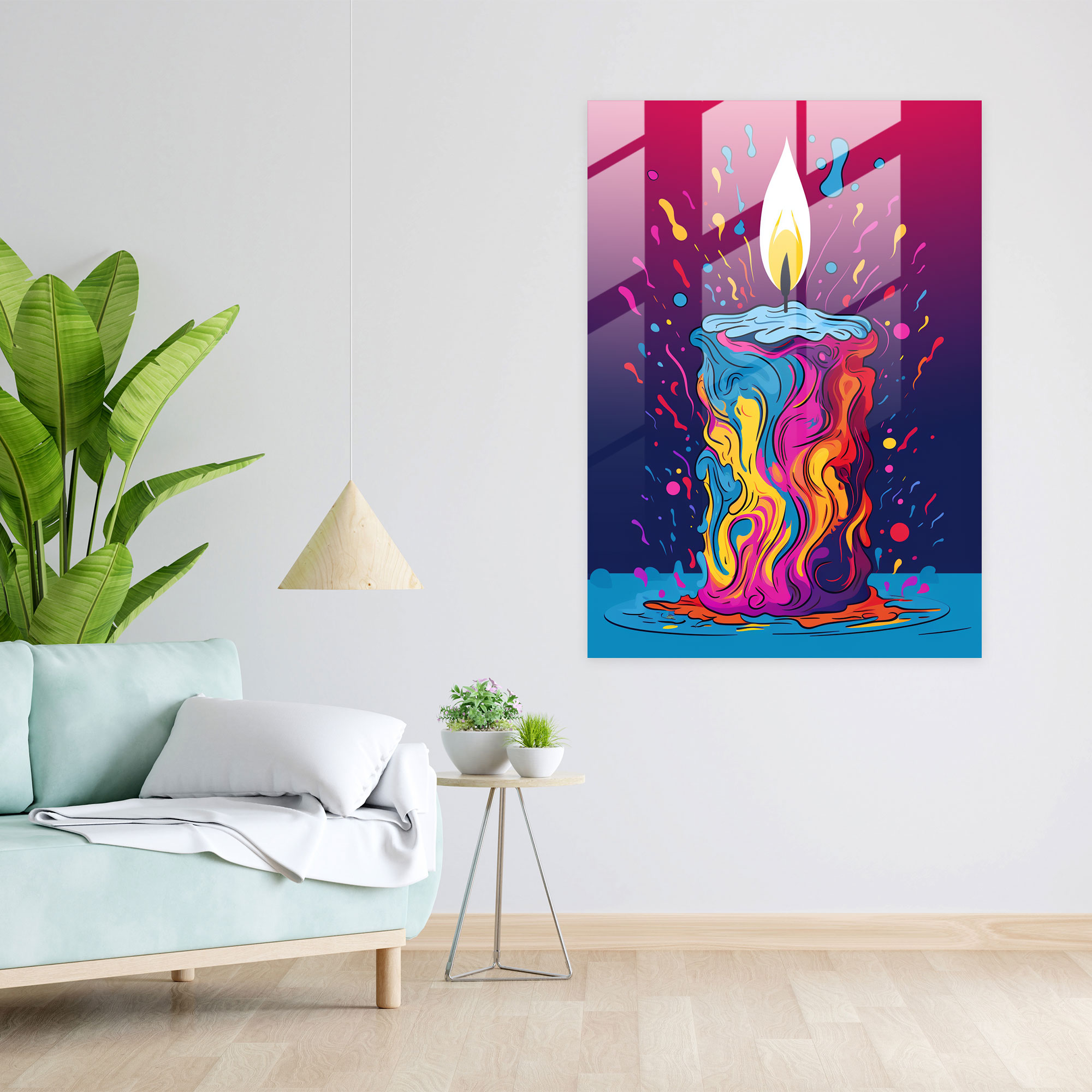 Glass Art Playful Candle - Candle, Home Decoration, Glass Art, Wall Decoration