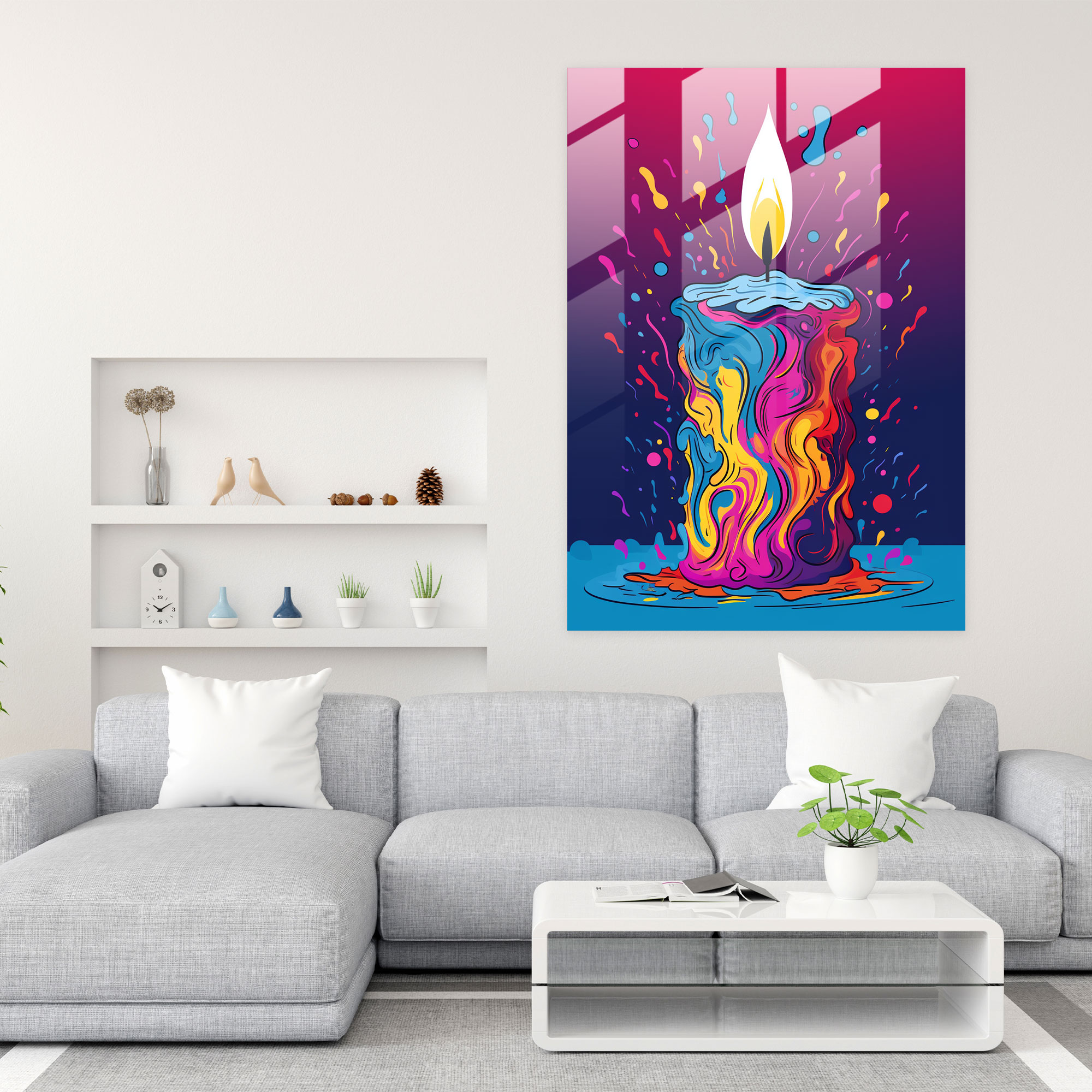 Glass Art Playful Candle - Candle, Home Decoration, Glass Art, Wall Decoration