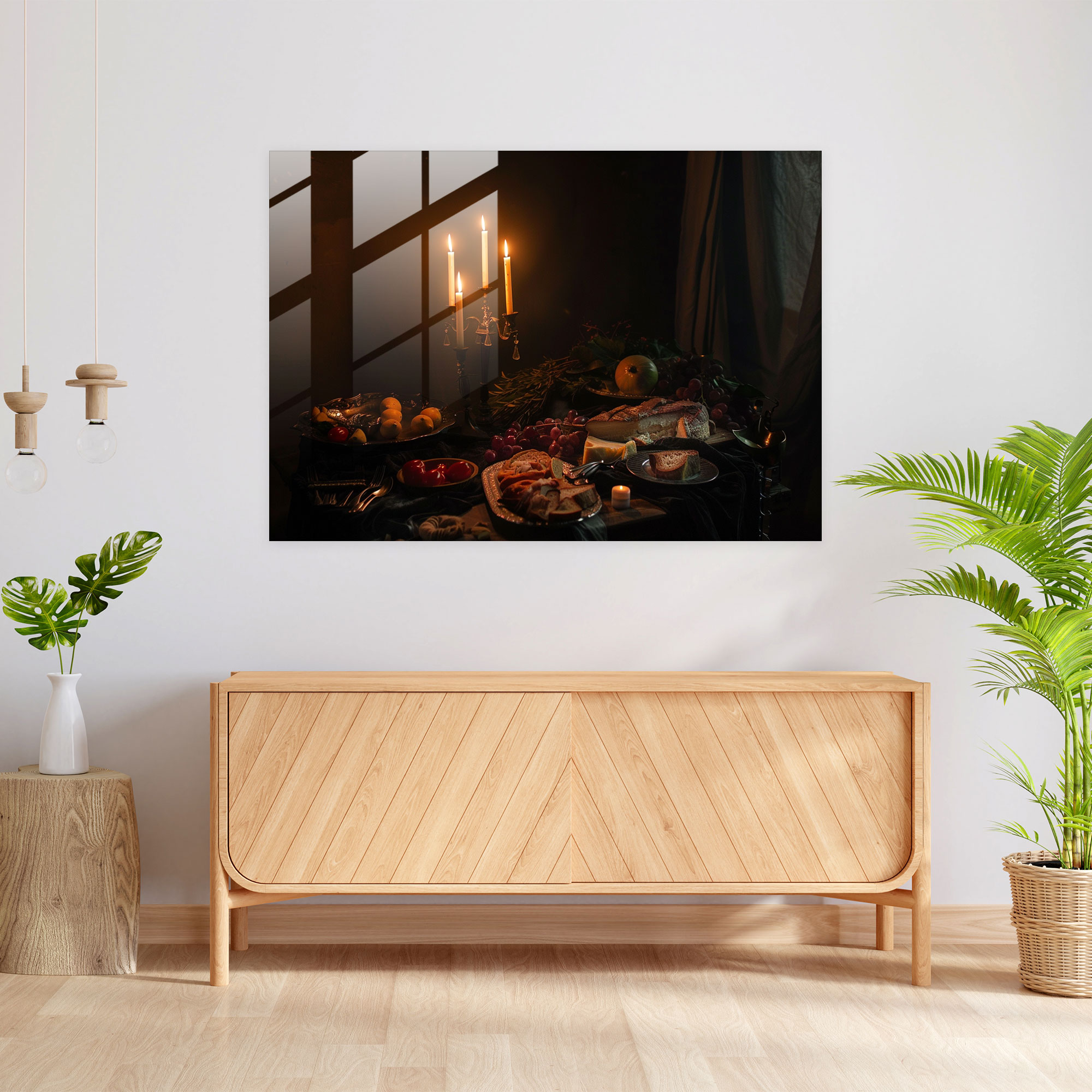 Caravaggio Tarzı Cam Tablo - Caravaggio Cam Sanatı Duvar Dekorasyonu