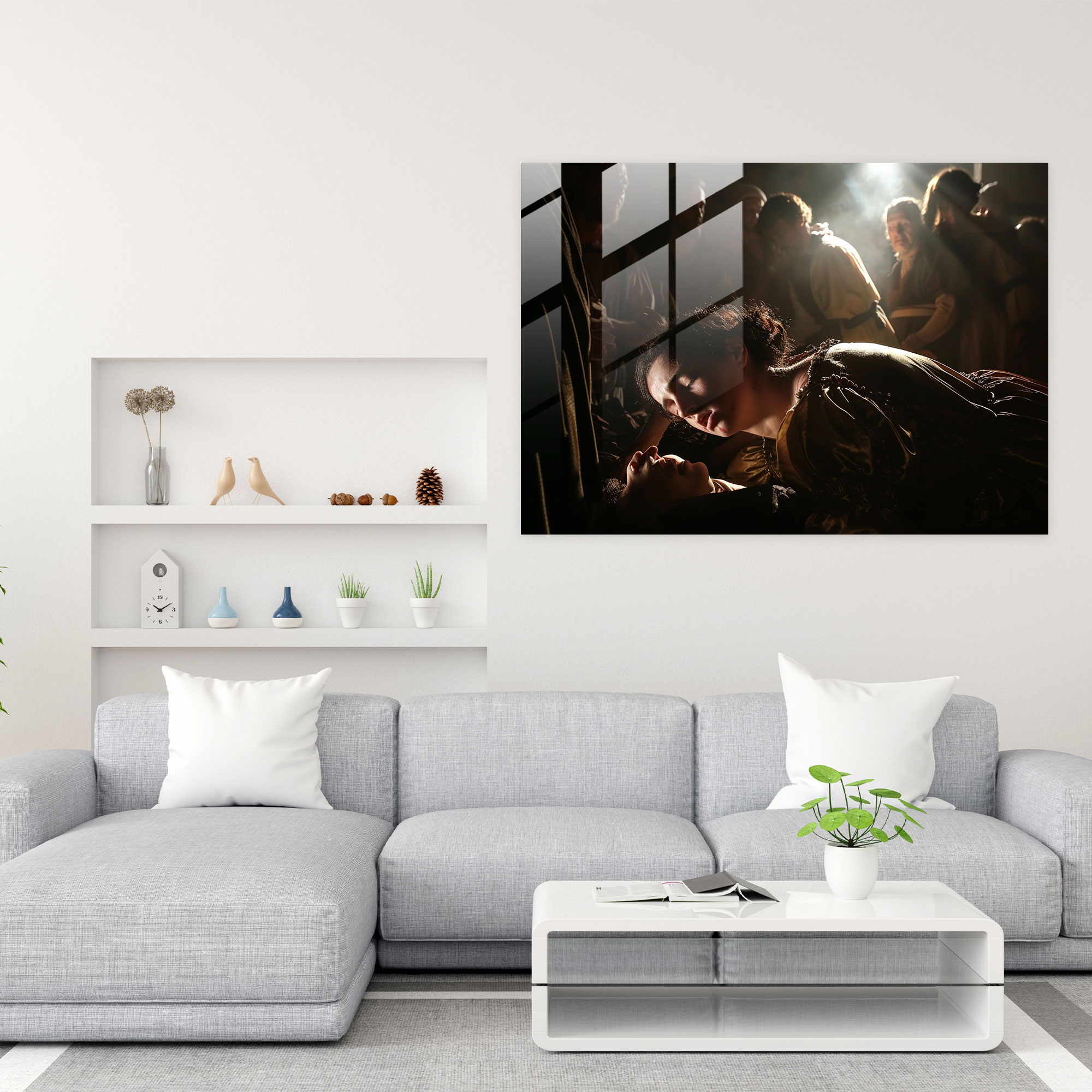 Caravaggio Tarzı Ev Dekorasyonu - Caravaggio Duvar Dekorasyonu Ev Dekorasyonu Cam Tablo