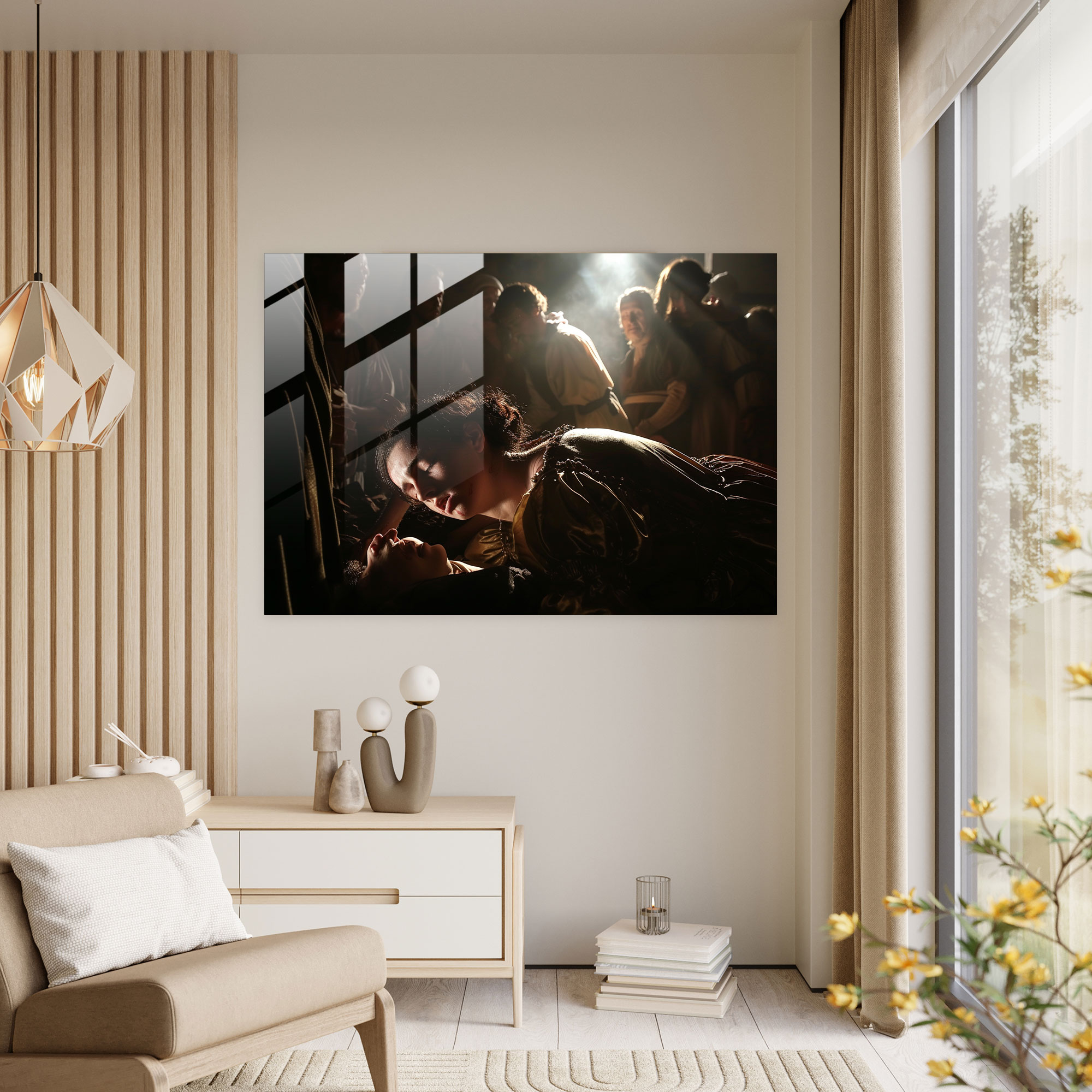 Caravaggio Tarzı Ev Dekorasyonu - Caravaggio Duvar Dekorasyonu Ev Dekorasyonu Cam Tablo