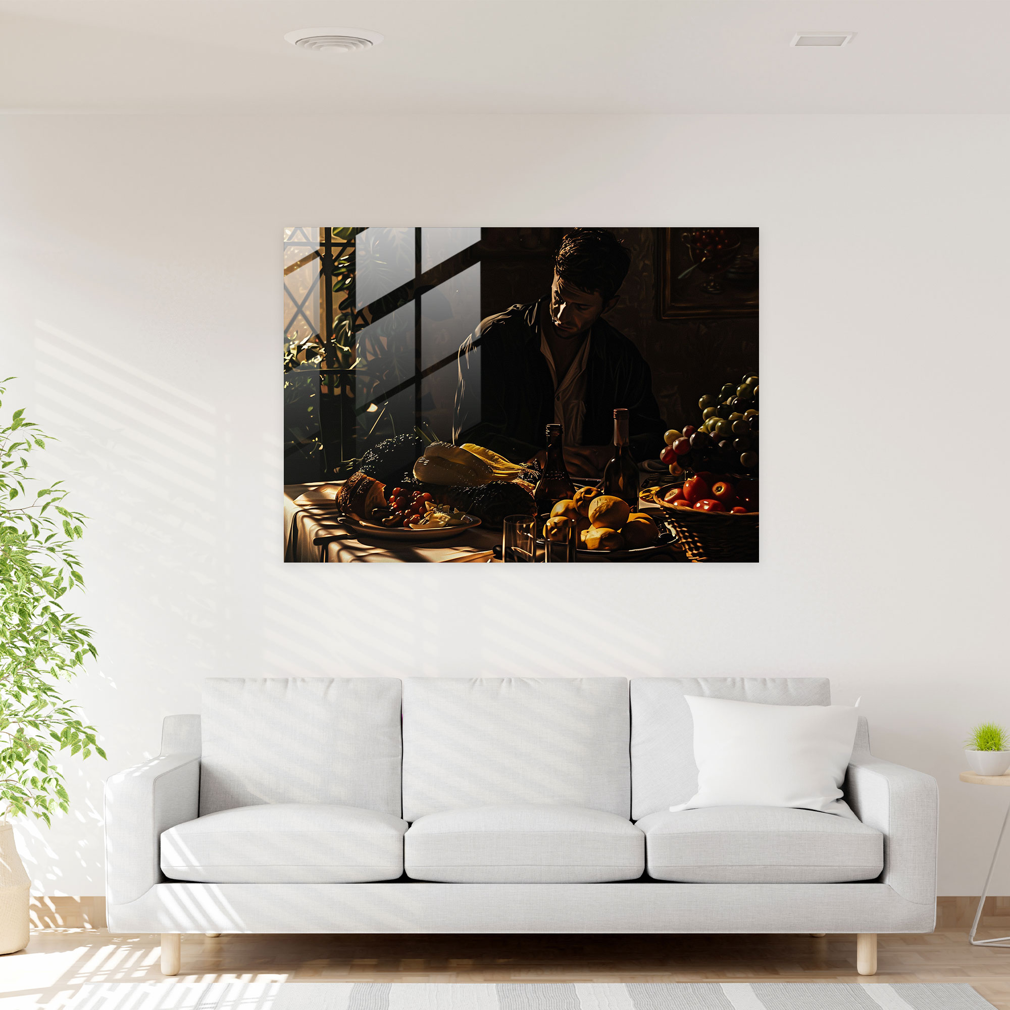 Caravaggio Tarzı Cam Tablo - Caravaggio Cam Duvar Sanatı Duvar Dekorasyonu